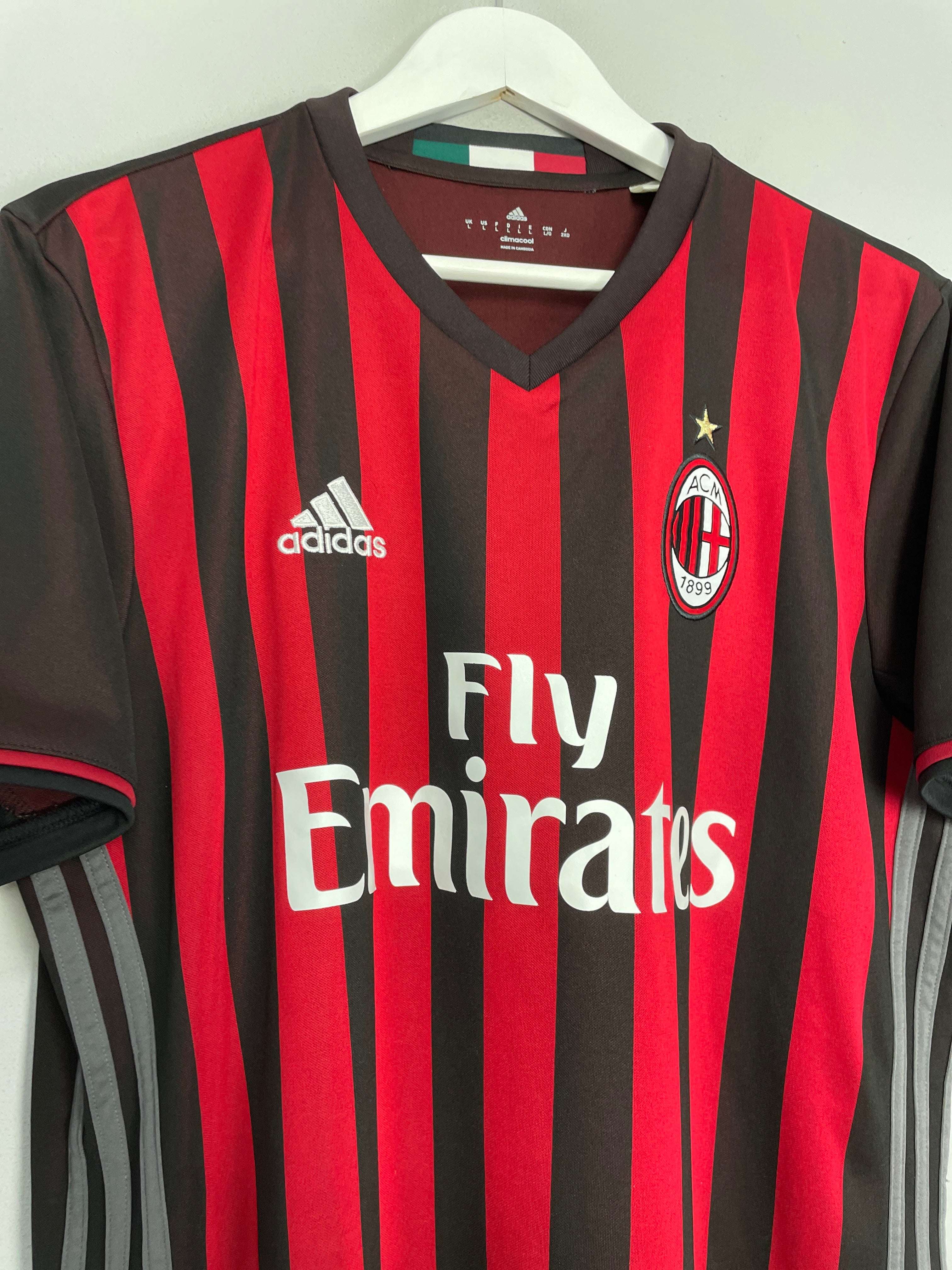 Shop 2016/17 AC MILAN HOME SHIRT (L) ADIDAS, classic football shirts, vintage football shirts & retro soccer jerseys at Cult Kits