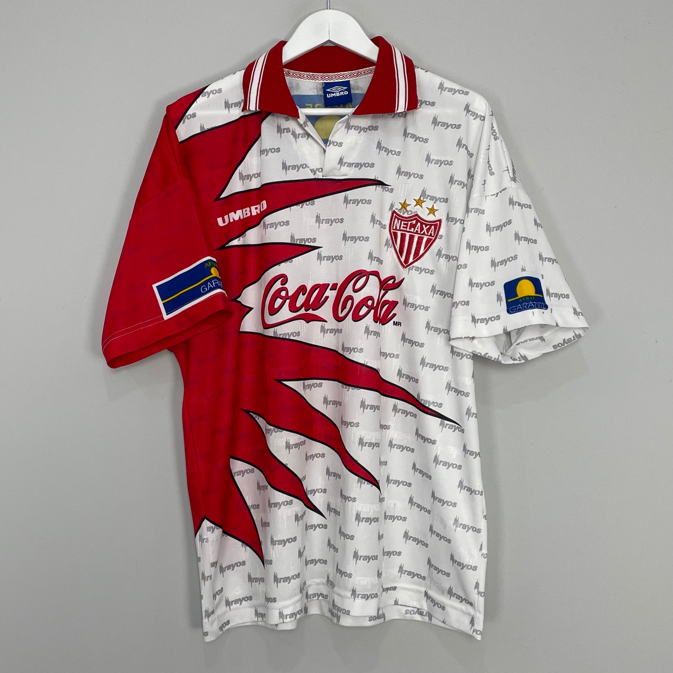 Shop 1998/99 NECAXA HOME SHIRT (L) UMBRO, classic football shirts, vintage football shirts & retro soccer jerseys at Cult Kits