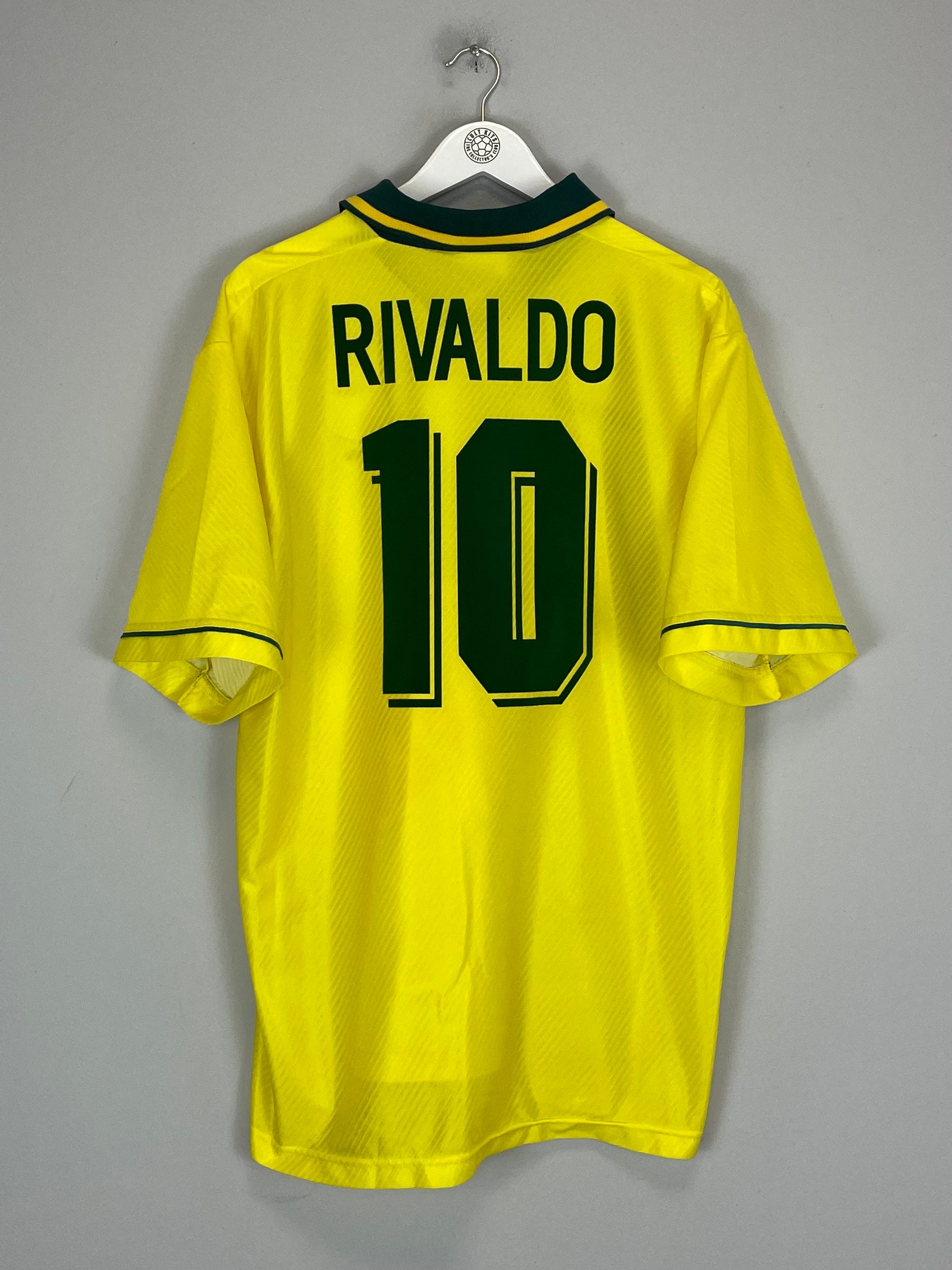 Shop 1994 BRAZIL RIVALDO #10 HOME SHIRT (XL) UMBRO, classic football shirts, vintage football shirts & retro soccer jerseys at Cult Kits