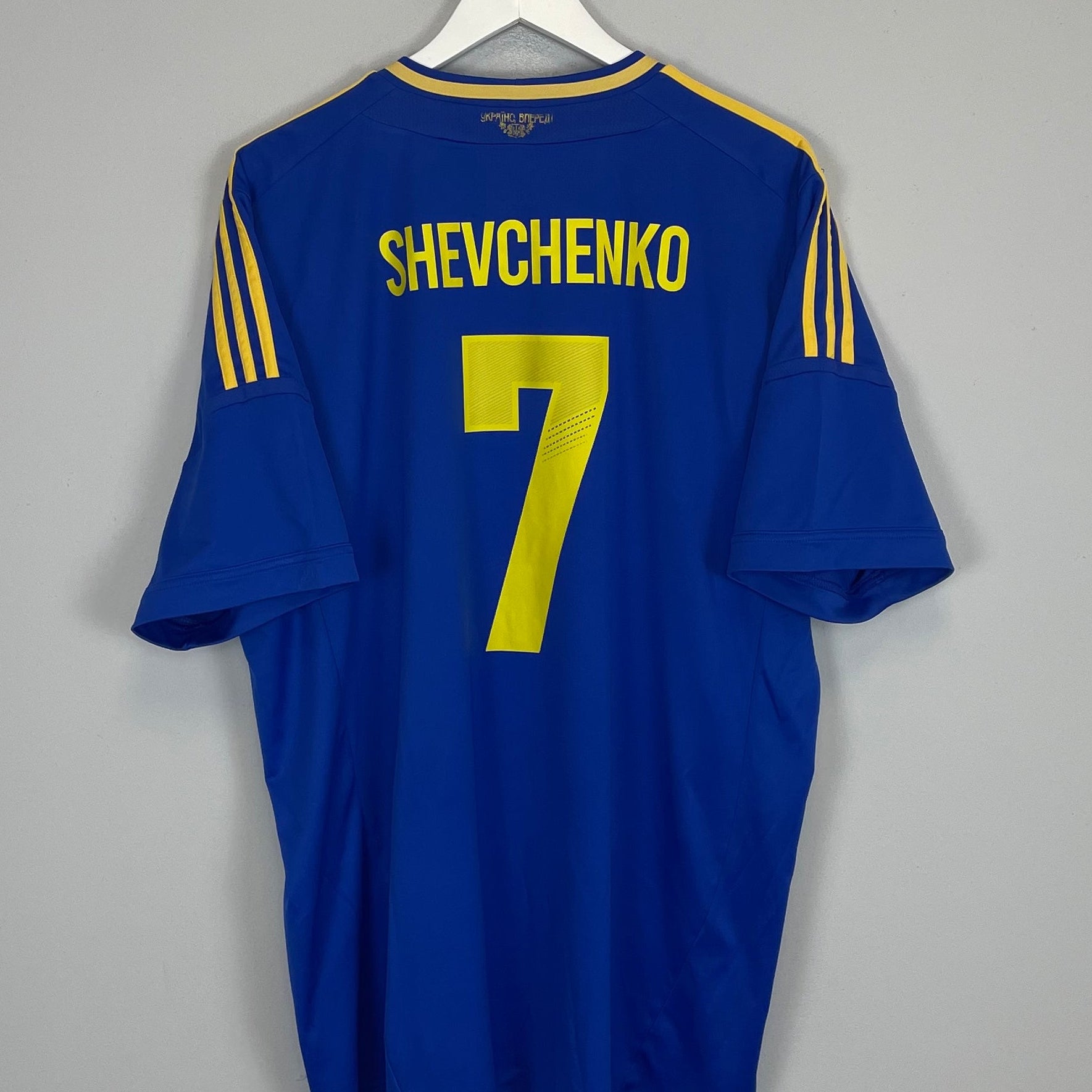 Shop 2012/13 UKRAINE SHEVCHENKO #7 AWAY SHIRT (XXL) ADIDAS, classic football shirts, vintage football shirts & retro soccer jerseys at Cult Kits
