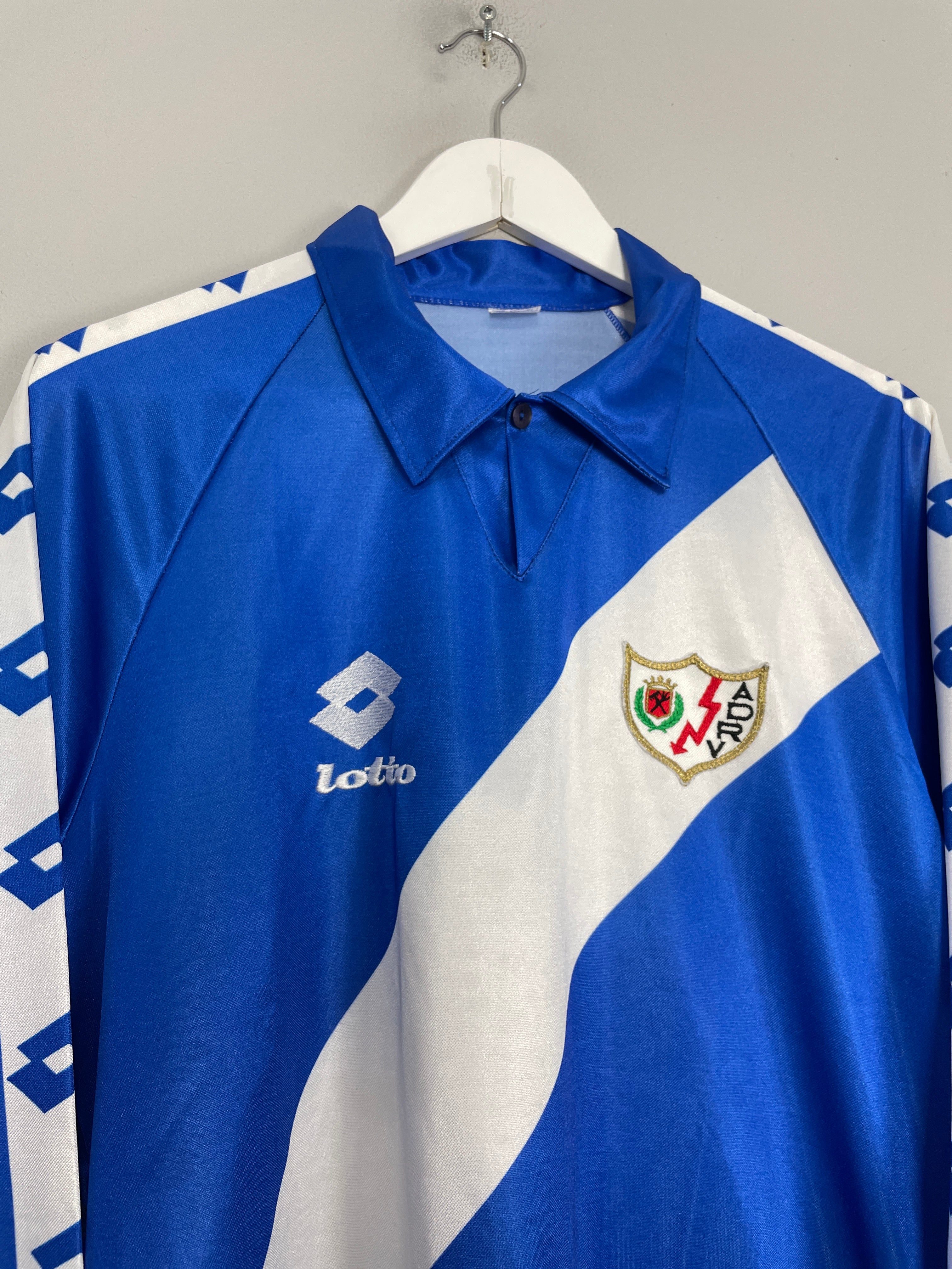 Shop 1992/93 RAYO VALLECANO #9 L/S #9 AWAY SHIRT (XL) LOTTO, classic football shirts, vintage football shirts & retro soccer jerseys at Cult Kits