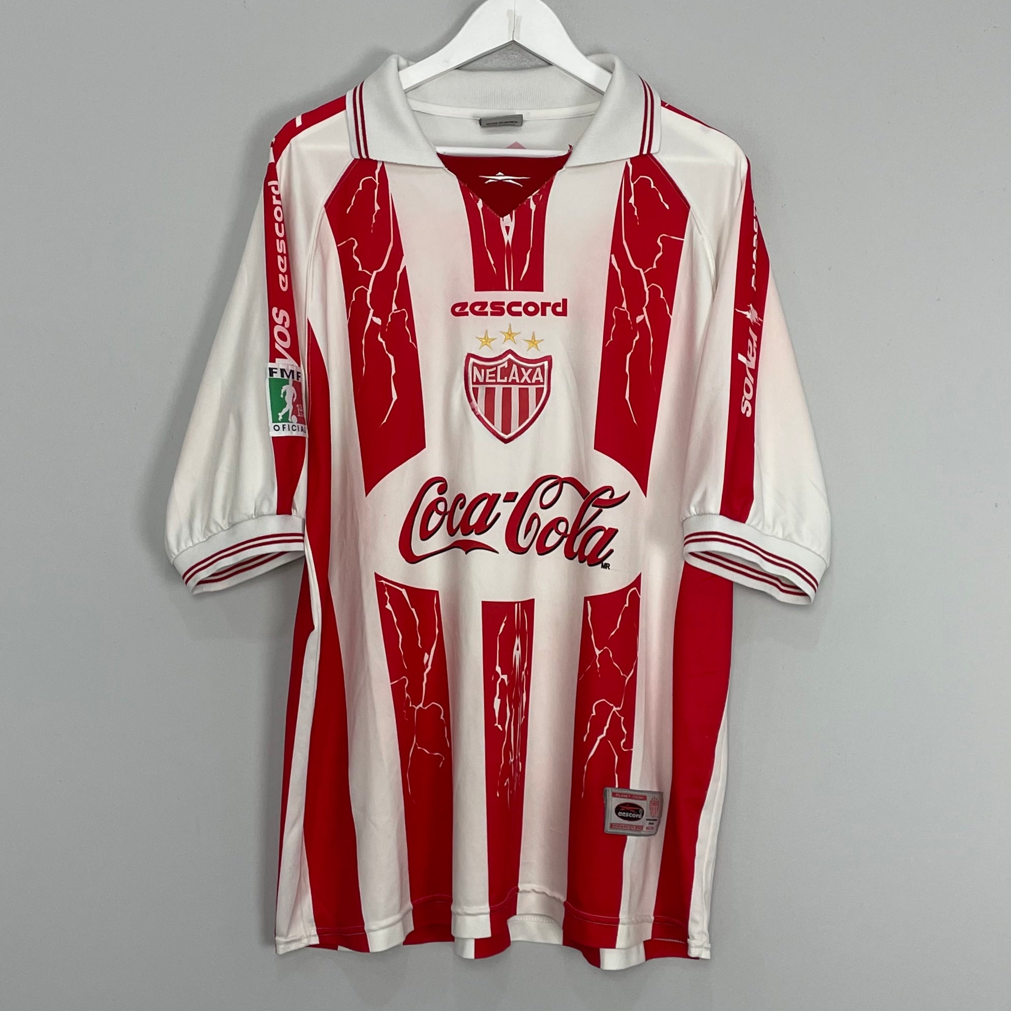 Shop 1999/00 NECAXA HOME SHIRT (XL) EESCORD, classic football shirts, vintage football shirts & retro soccer jerseys at Cult Kits