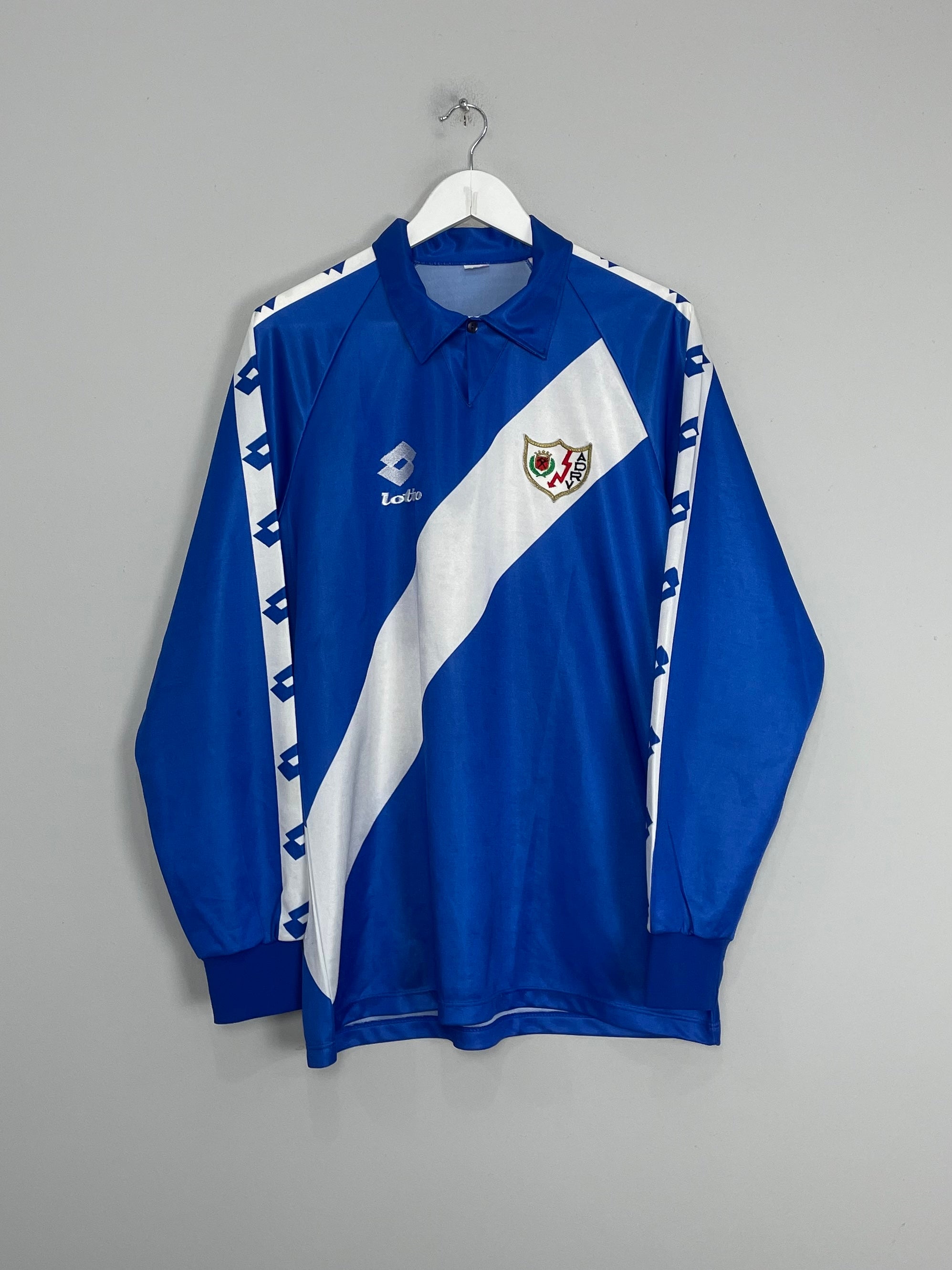 Shop 1992/93 RAYO VALLECANO #9 L/S #9 AWAY SHIRT (XL) LOTTO, classic football shirts, vintage football shirts & retro soccer jerseys at Cult Kits