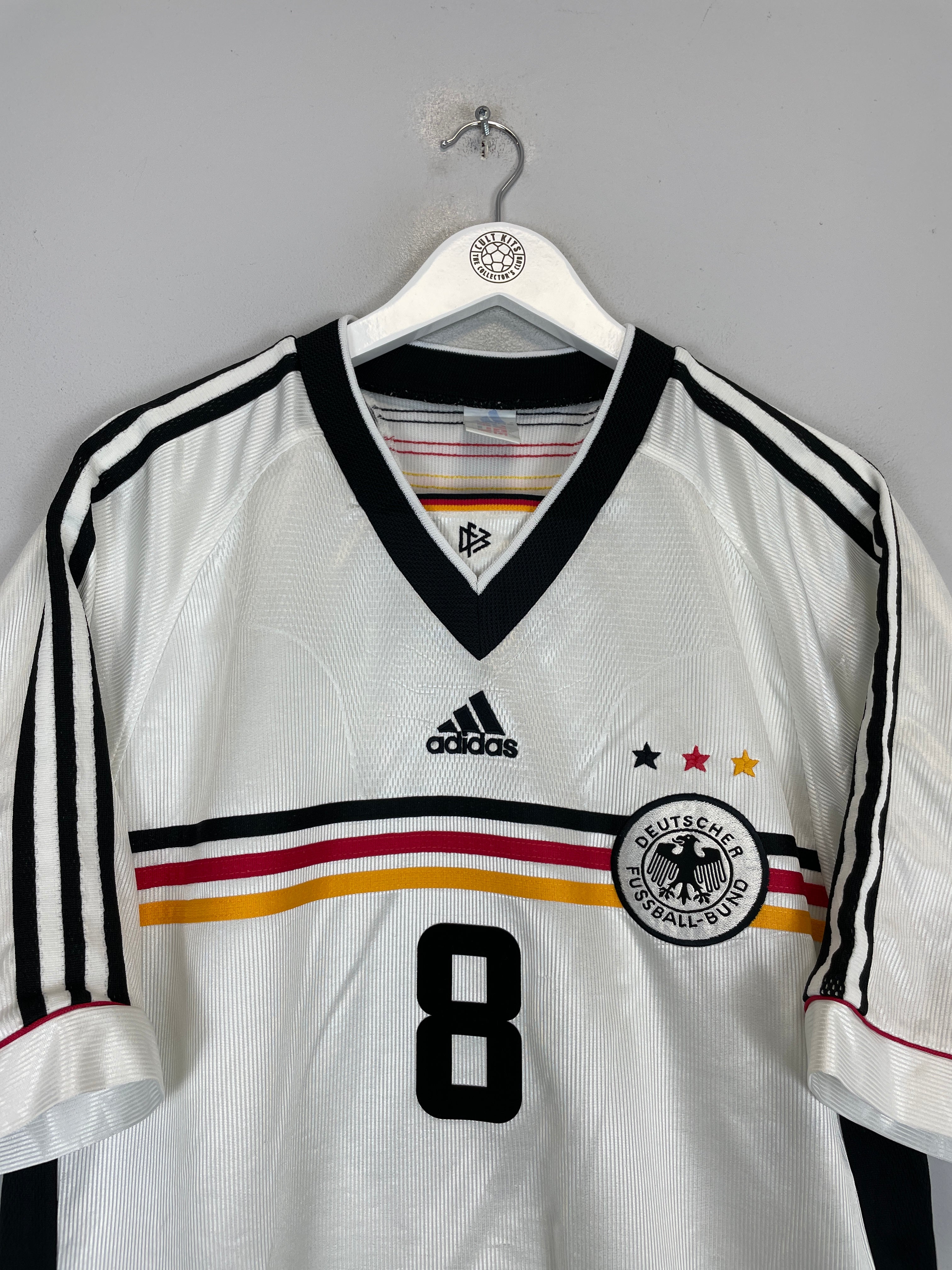 Shop 1998/00 GERMANY MATTHAUS #8 HOME SHIRT (L) ADIDAS, classic football shirts, vintage football shirts & retro soccer jerseys at Cult Kits