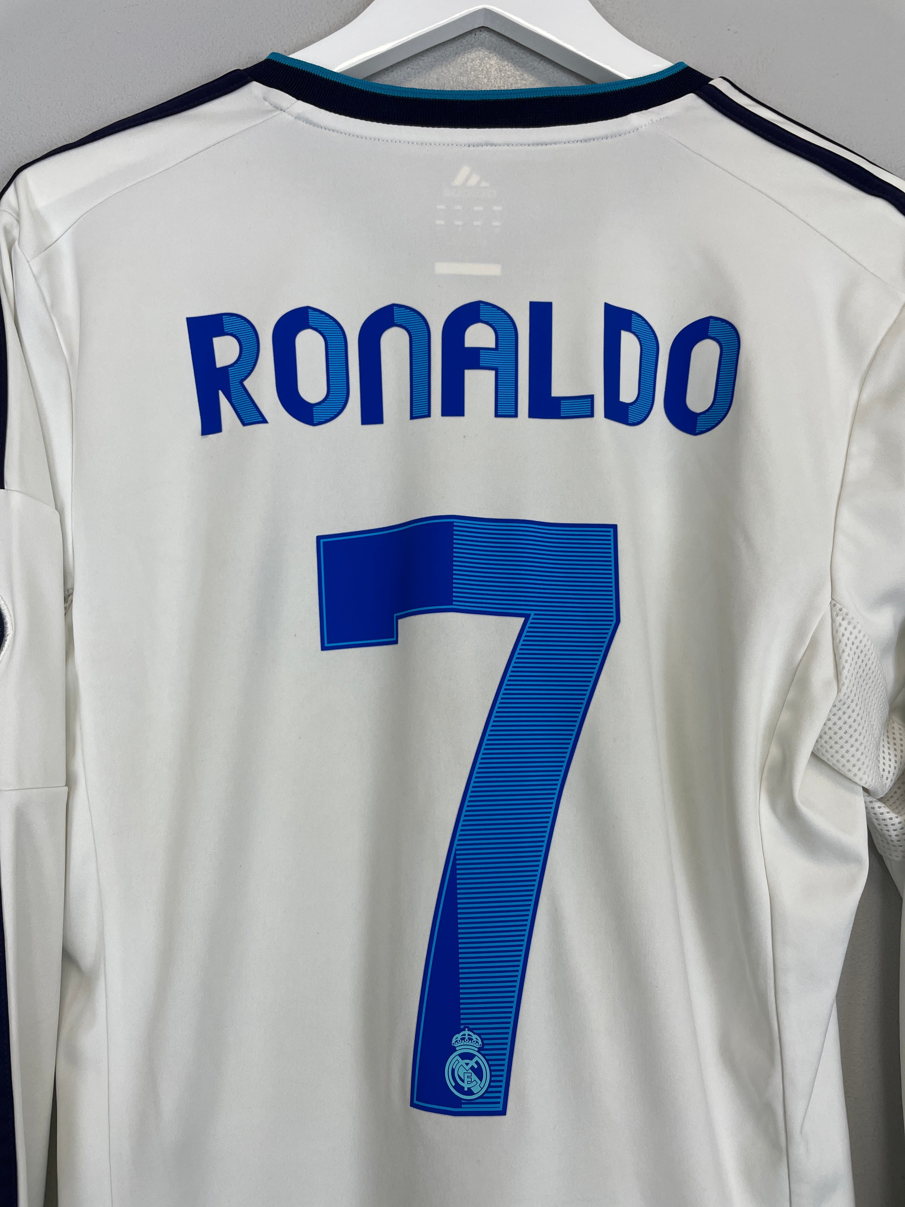 Shop 2012/13 REAL MADRID RONALDO #7 L/S HOME SHIRT (M) ADIDAS, classic football shirts, vintage football shirts & retro soccer jerseys at Cult Kits