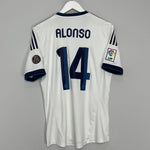 Shop 2012/13 REAL MADRID ALONSO #14 HOME SHIRT (M) ADIDAS, classic football shirts, vintage football shirts & retro soccer jerseys at Cult Kits