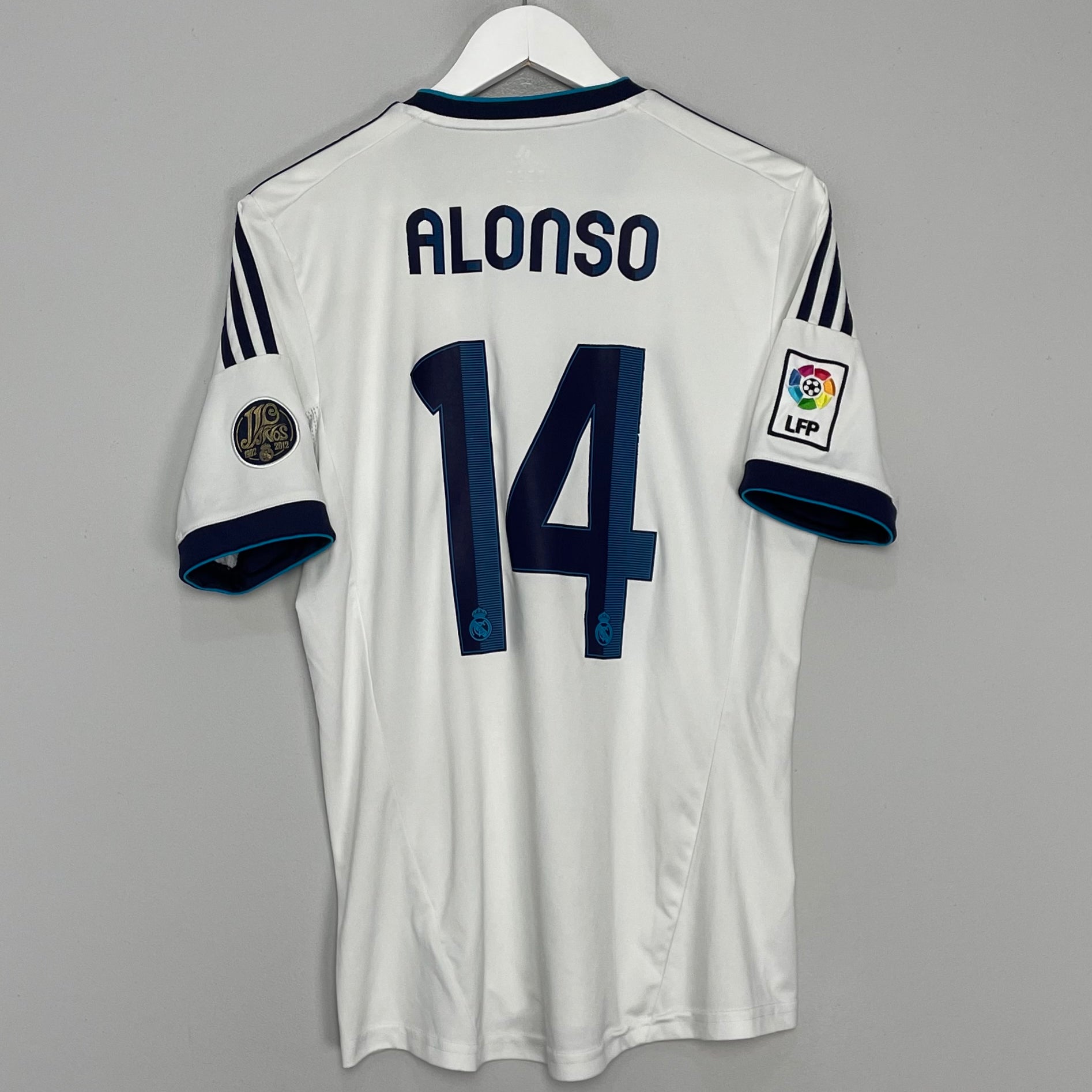 Shop 2012/13 REAL MADRID ALONSO #14 HOME SHIRT (M) ADIDAS, classic football shirts, vintage football shirts & retro soccer jerseys at Cult Kits