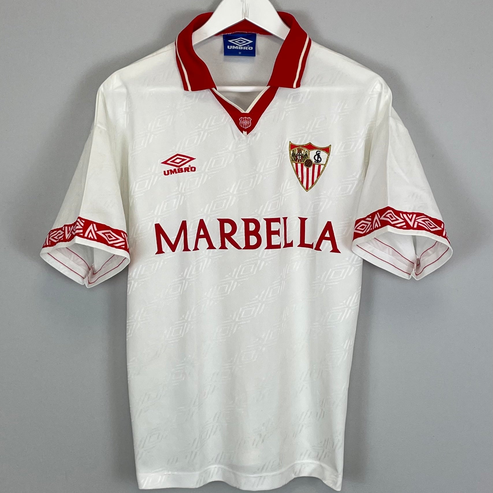 Shop 1994/95 SEVILLA HOME SHIRT (M) UMBRO, classic football shirts, vintage football shirts & retro soccer jerseys at Cult Kits