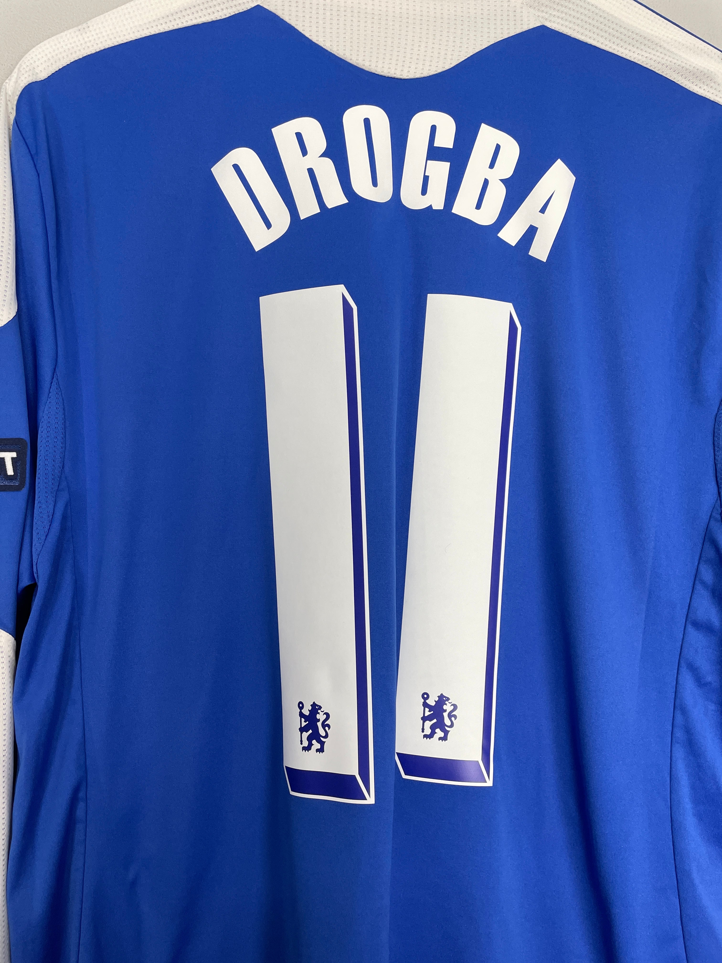 Shop 2011/12 CHELSEA DROGBA #11 C/L L/S HOME SHIRT (L) ADIDAS, classic football shirts, vintage football shirts & retro soccer jerseys at Cult Kits
