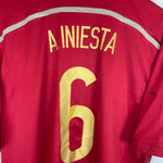 Shop 2013/15 SPAIN A.INIESTA #6 HOME SHIRT (XL) ADIDAS, classic football shirts, vintage football shirts & retro soccer jerseys at Cult Kits