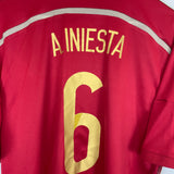 Shop 2013/15 SPAIN A.INIESTA #6 HOME SHIRT (XL) ADIDAS, classic football shirts, vintage football shirts & retro soccer jerseys at Cult Kits