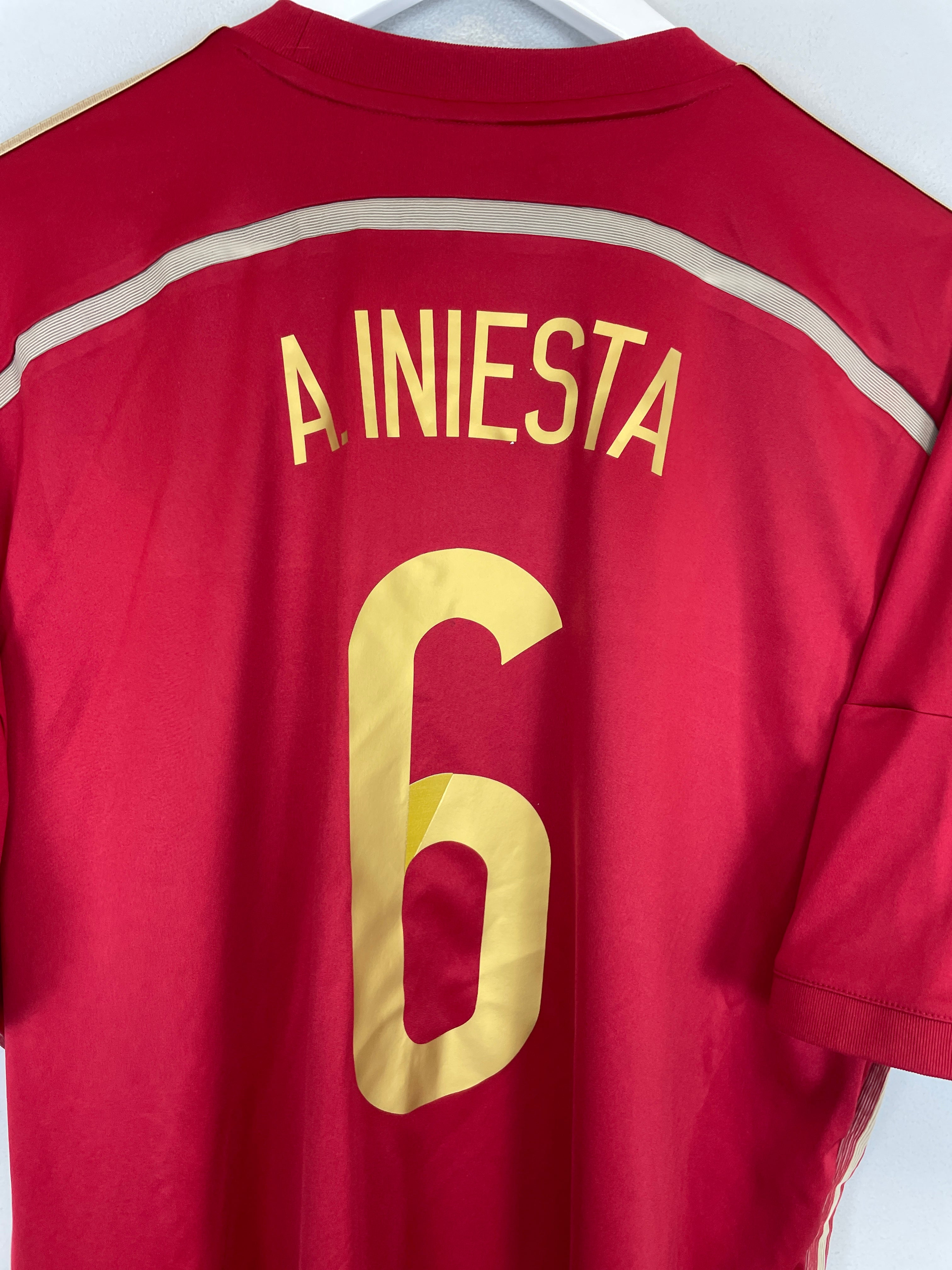 Shop 2013/15 SPAIN A.INIESTA #6 HOME SHIRT (XL) ADIDAS, classic football shirts, vintage football shirts & retro soccer jerseys at Cult Kits
