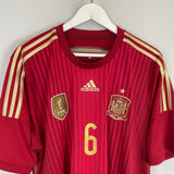 Shop 2013/15 SPAIN A.INIESTA #6 HOME SHIRT (XL) ADIDAS, classic football shirts, vintage football shirts & retro soccer jerseys at Cult Kits