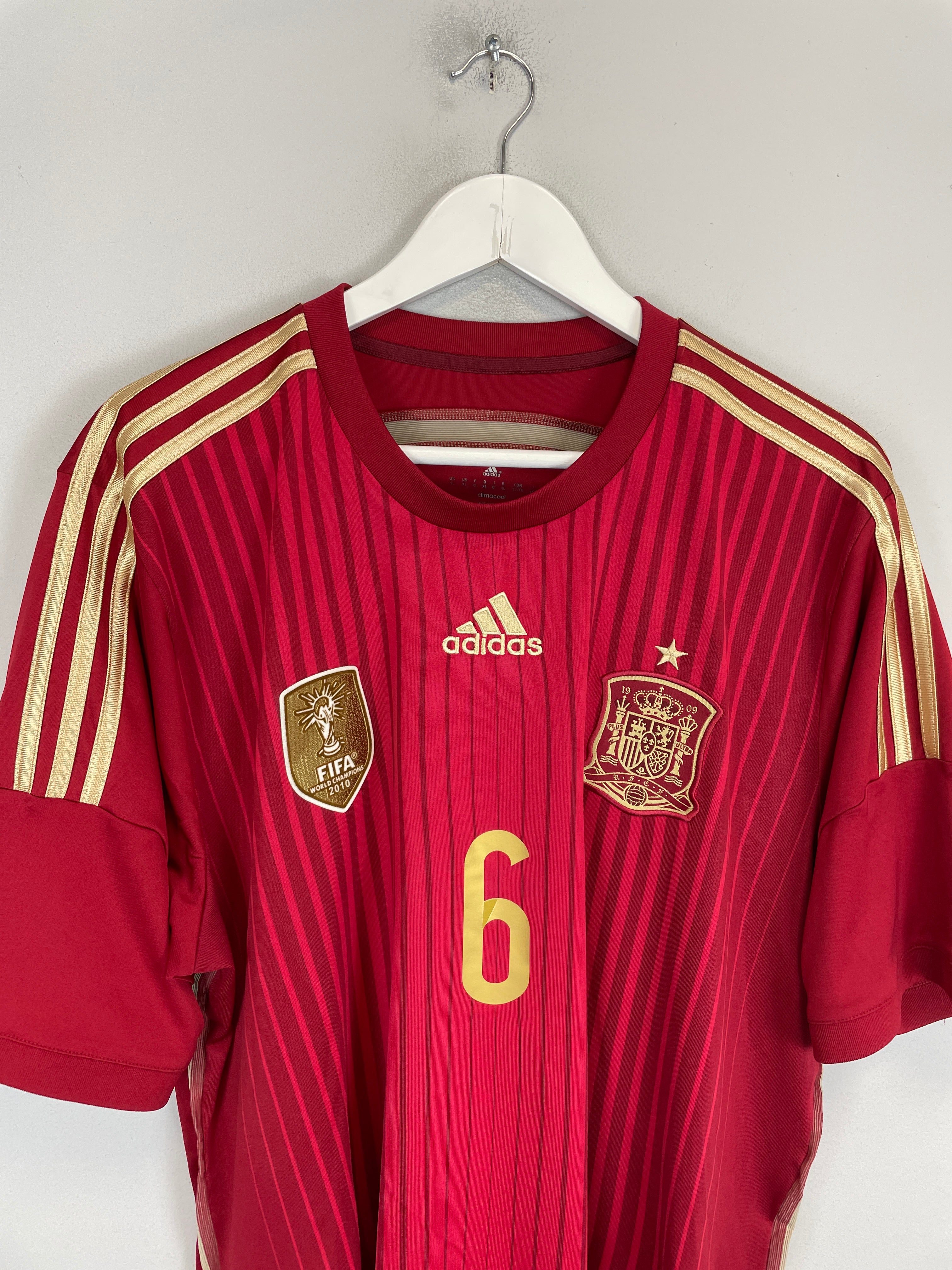 Shop 2013/15 SPAIN A.INIESTA #6 HOME SHIRT (XL) ADIDAS, classic football shirts, vintage football shirts & retro soccer jerseys at Cult Kits