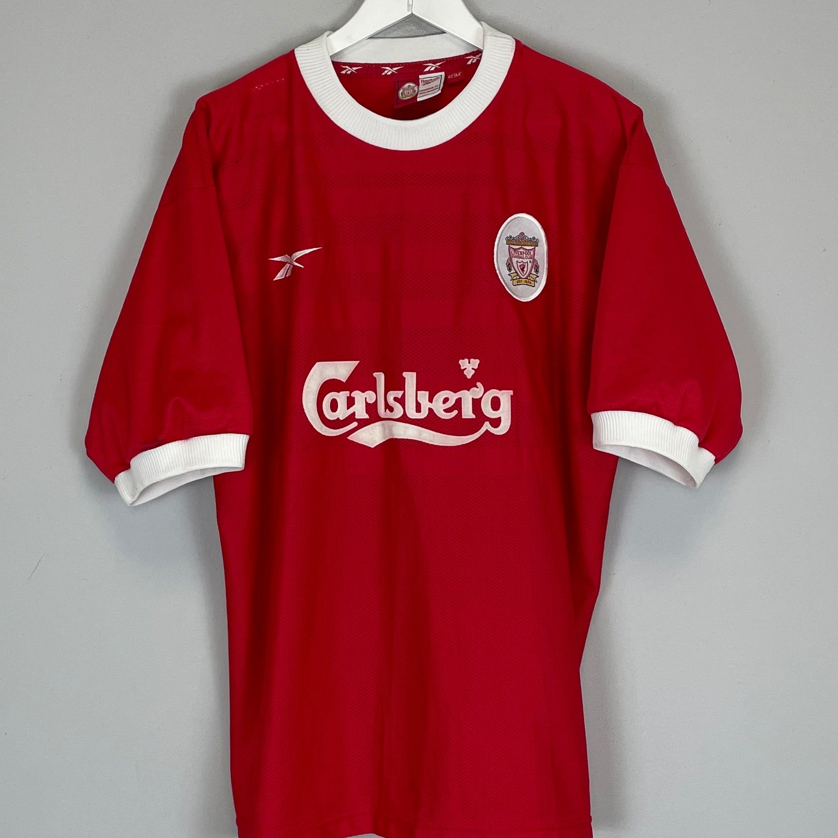 Shop 1998/00 LIVERPOOL HOME SHIRT (L) REEBOK, classic football shirts, vintage football shirts & retro soccer jerseys at Cult Kits