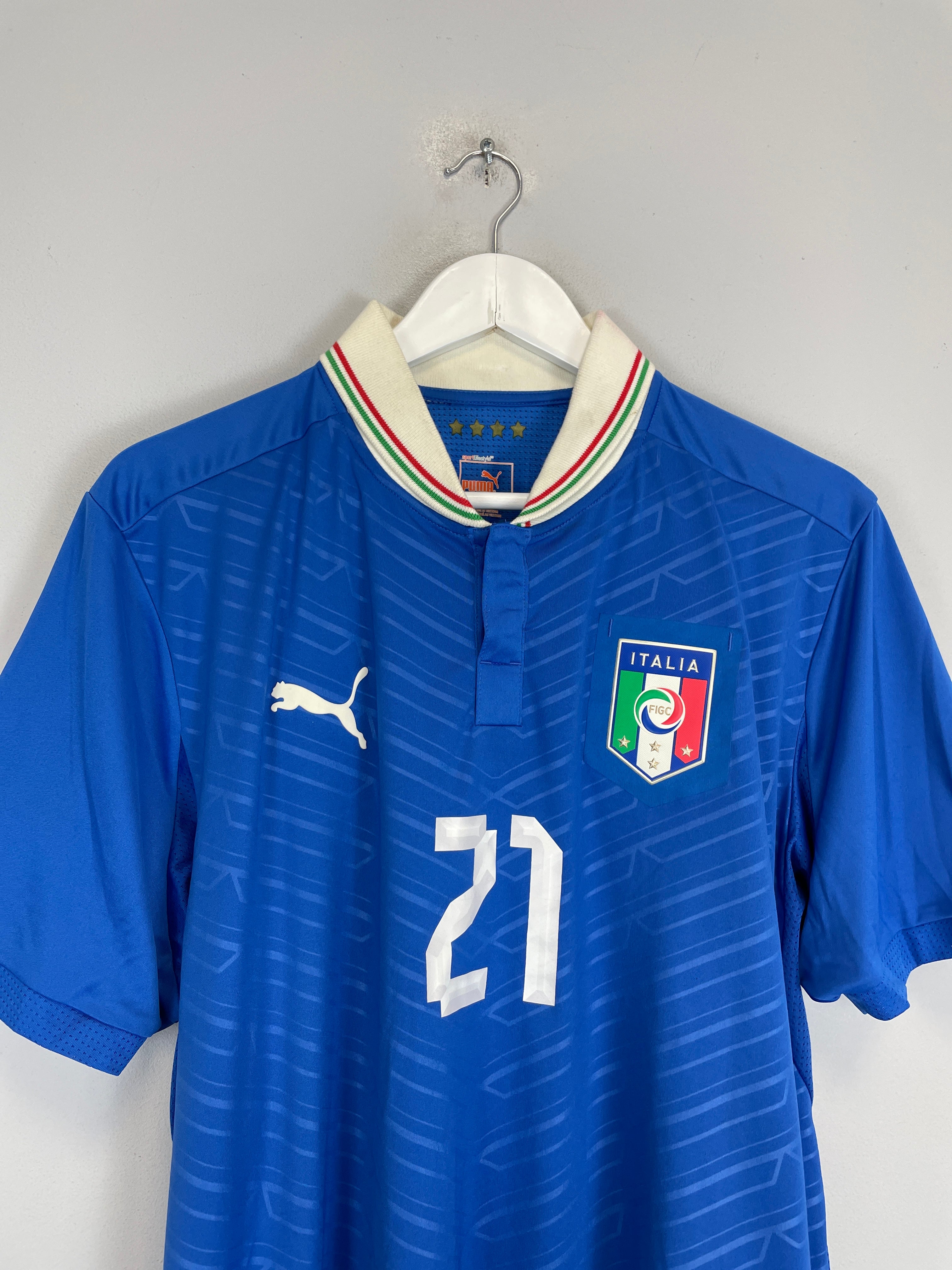 Shop 2012/13 ITALY PIRLO #21 HOME SHIRT (XL) PUMA, classic football shirts, vintage football shirts & retro soccer jerseys at Cult Kits