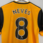 Shop 2020/21 WOLVES NEVES #8 HOME SHIRT (M) ADIDAS, classic football shirts, vintage football shirts & retro soccer jerseys at Cult Kits