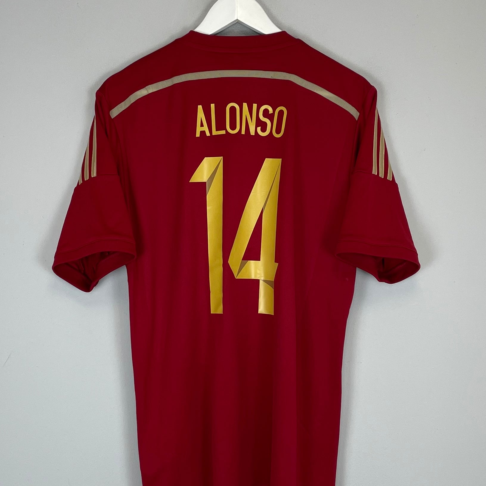 Shop 2014/15 SPAIN ALONSO #14 HOME SHIRT (L) ADIDAS, classic football shirts, vintage football shirts & retro soccer jerseys at Cult Kits