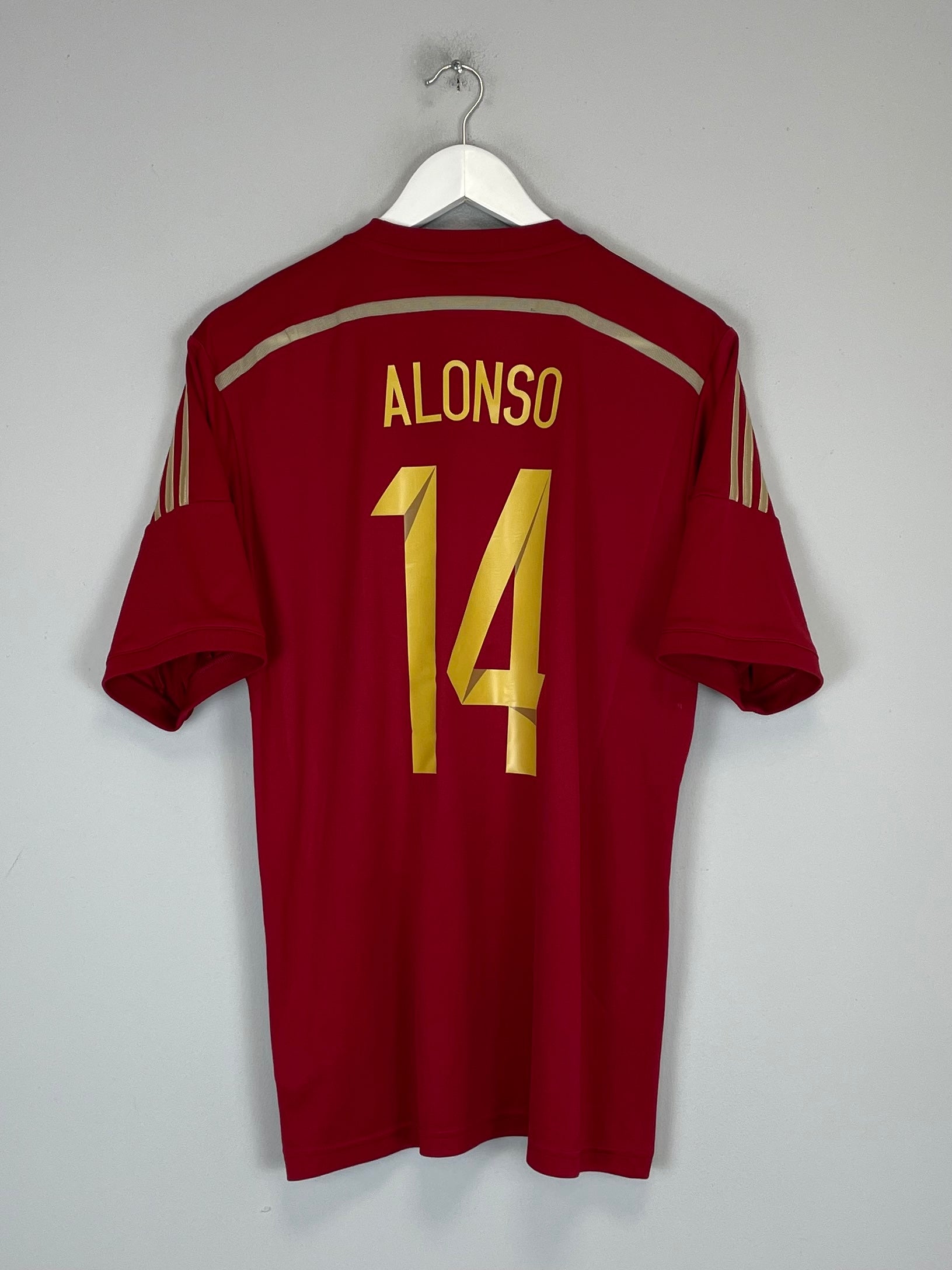 Shop 2014/15 SPAIN ALONSO #14 HOME SHIRT (L) ADIDAS, classic football shirts, vintage football shirts & retro soccer jerseys at Cult Kits