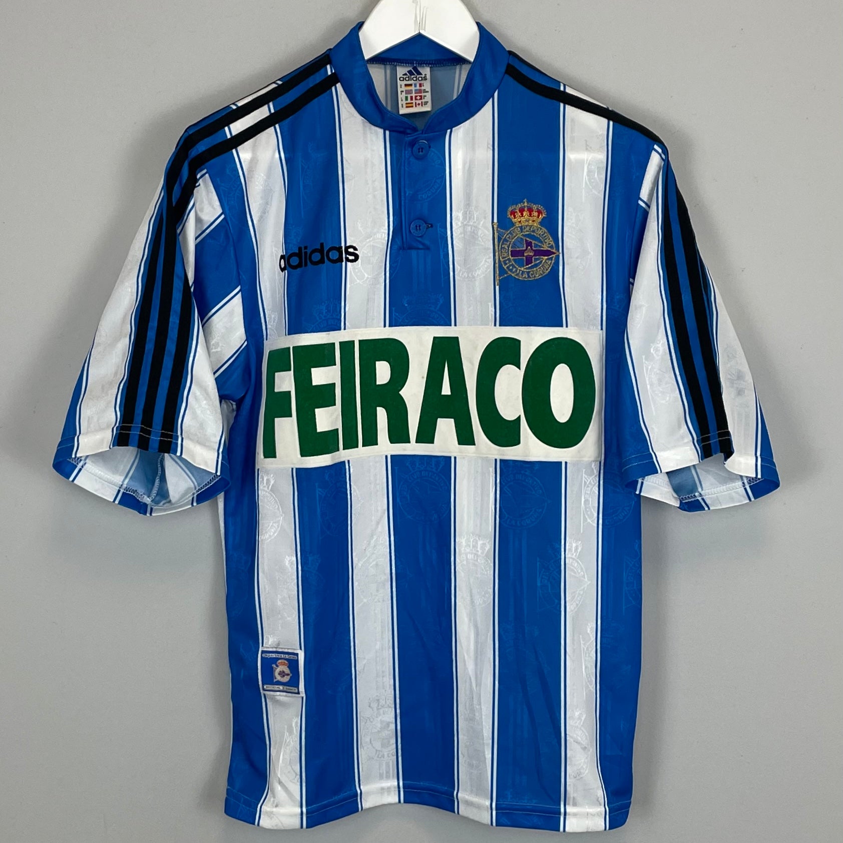 Shop 1996/98 DEPORTIVO LA CORUNA HOME SHIRT (S) ADIDAS, classic football shirts, vintage football shirts & retro soccer jerseys at Cult Kits