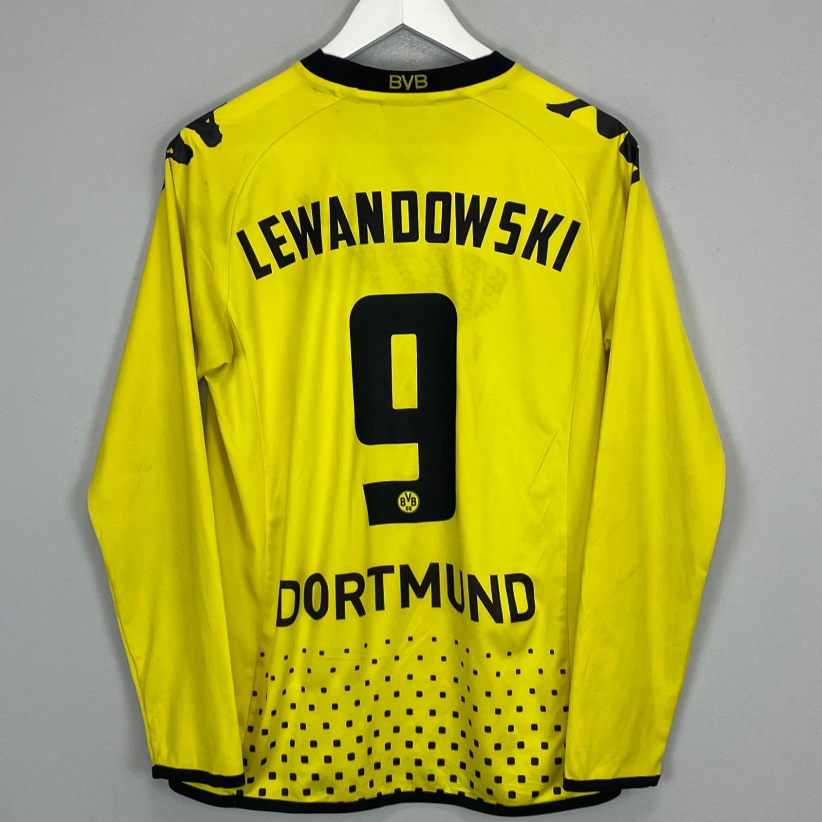 Shop 2011/12 DORTMUND LEWANDOWSKI #9 L/S HOME SHIRT (S) KAPPA, classic football shirts, vintage football shirts & retro soccer jerseys at Cult Kits