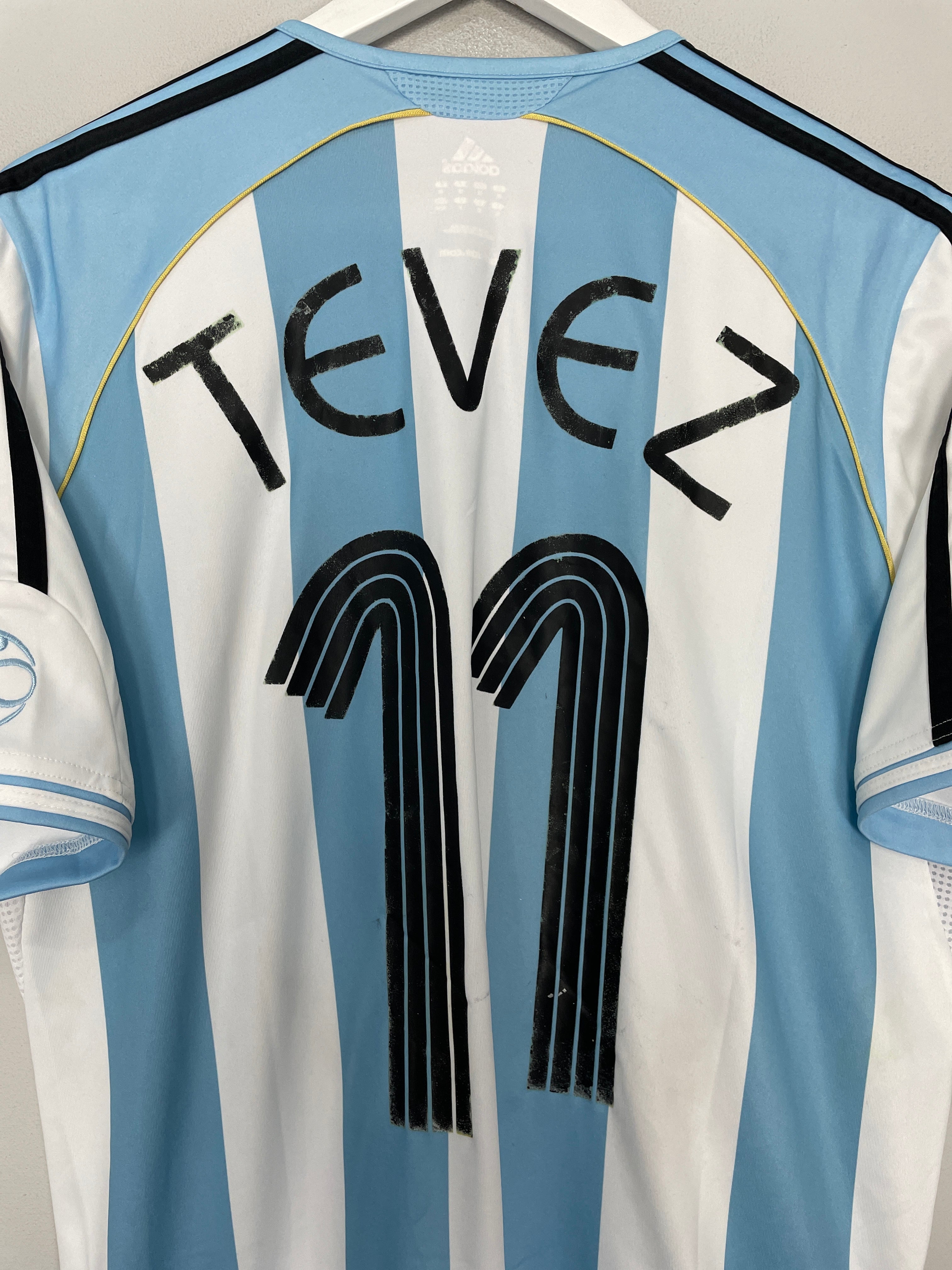 Shop 2006/07 ARGENTINA TEVEZ #11 HOME SHIRT (M) ADIDAS, classic football shirts, vintage football shirts & retro soccer jerseys at Cult Kits