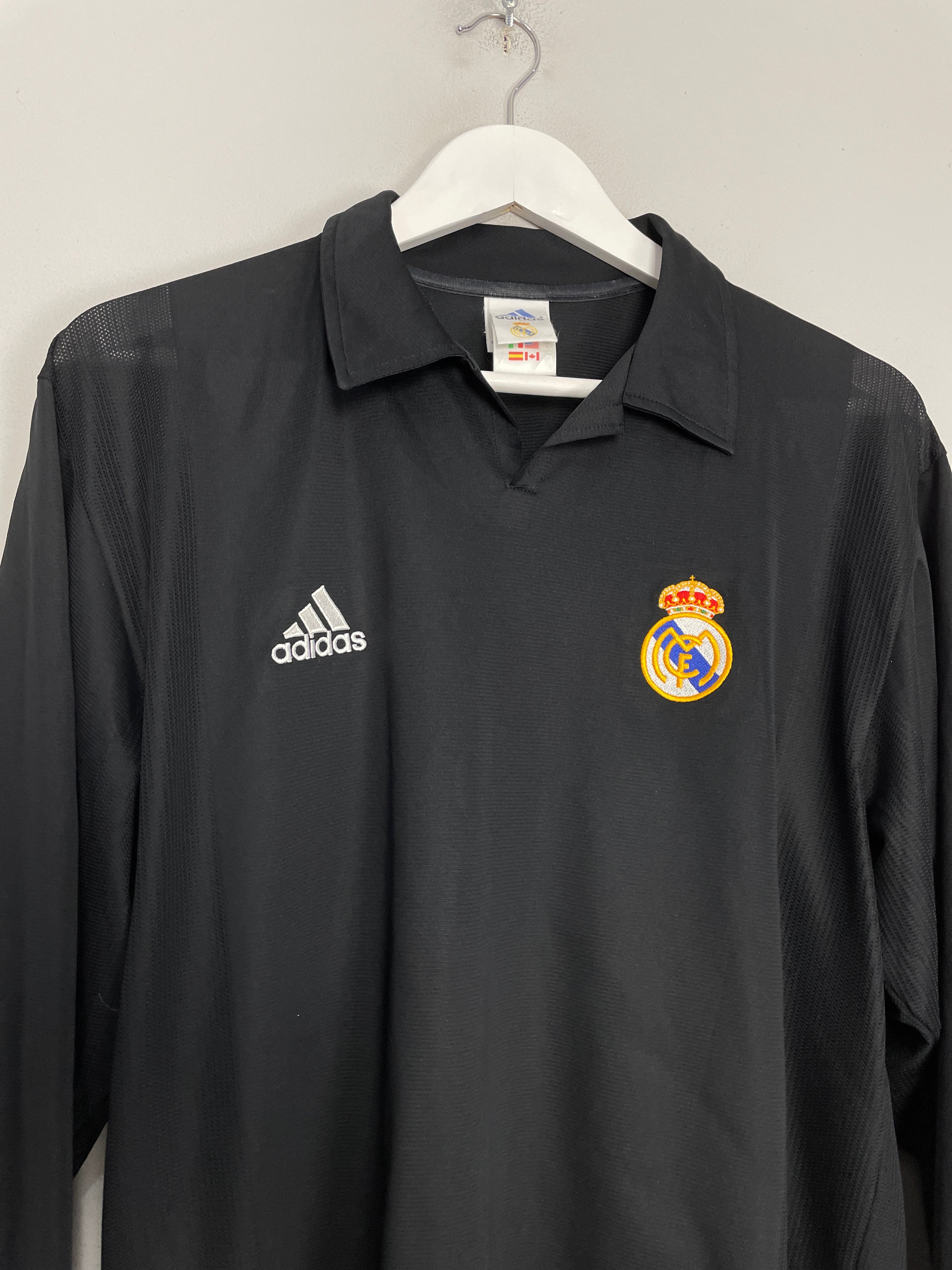 Shop 2001/02 REAL MADRID FIGO #10 L/S CENTENARY AWAY SHIRT (L) ADIDAS, classic football shirts, vintage football shirts & retro soccer jerseys at Cult Kits