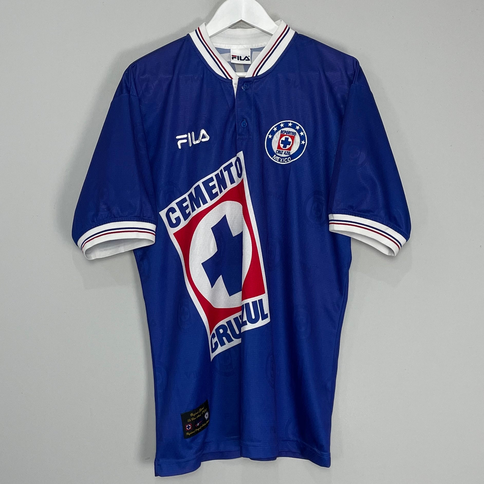 Shop 1998/99 CRUZ AZUL OKAZAKI #57 HOME SHIRT (XL) FILA, classic football shirts, vintage football shirts & retro soccer jerseys at Cult Kits