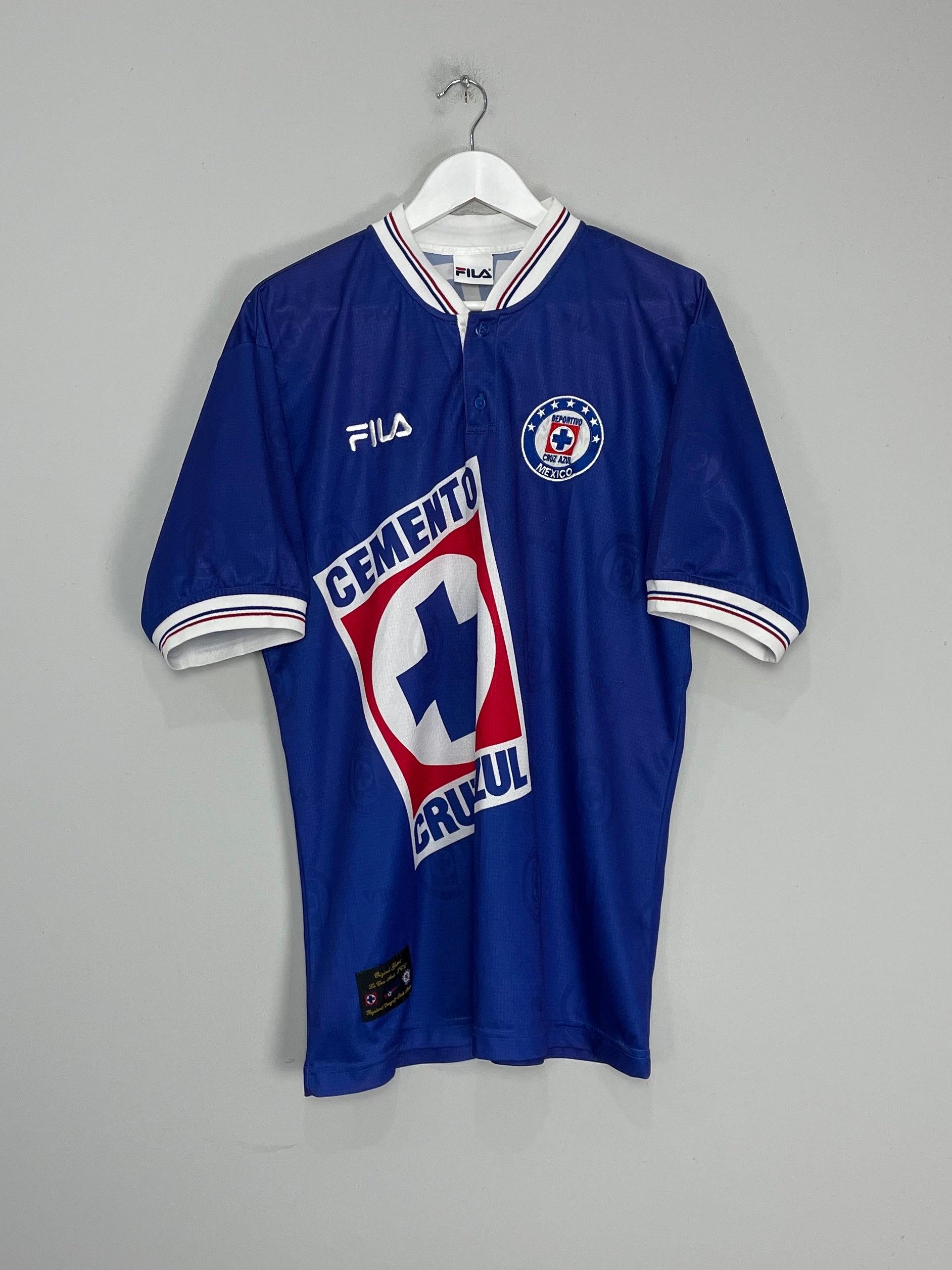 Shop 1998/99 CRUZ AZUL OKAZAKI #57 HOME SHIRT (XL) FILA, classic football shirts, vintage football shirts & retro soccer jerseys at Cult Kits