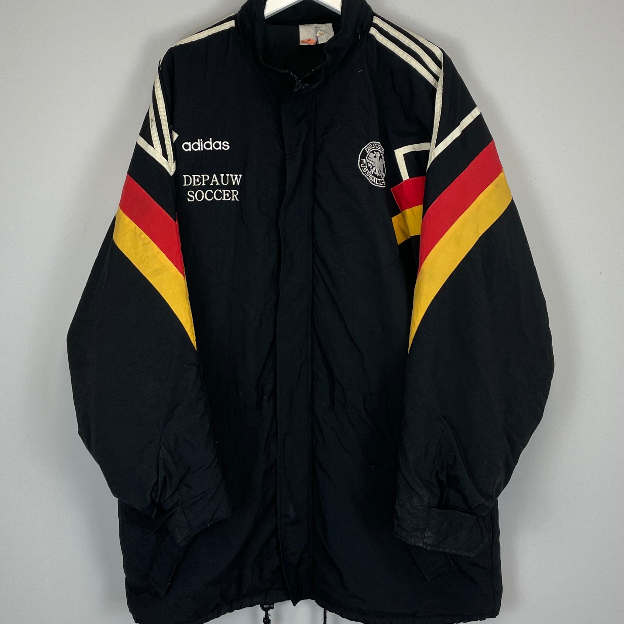 Shop 1992 GERMANY BENCH COAT (L) ADIDAS, classic football shirts, vintage football shirts & retro soccer jerseys at Cult Kits