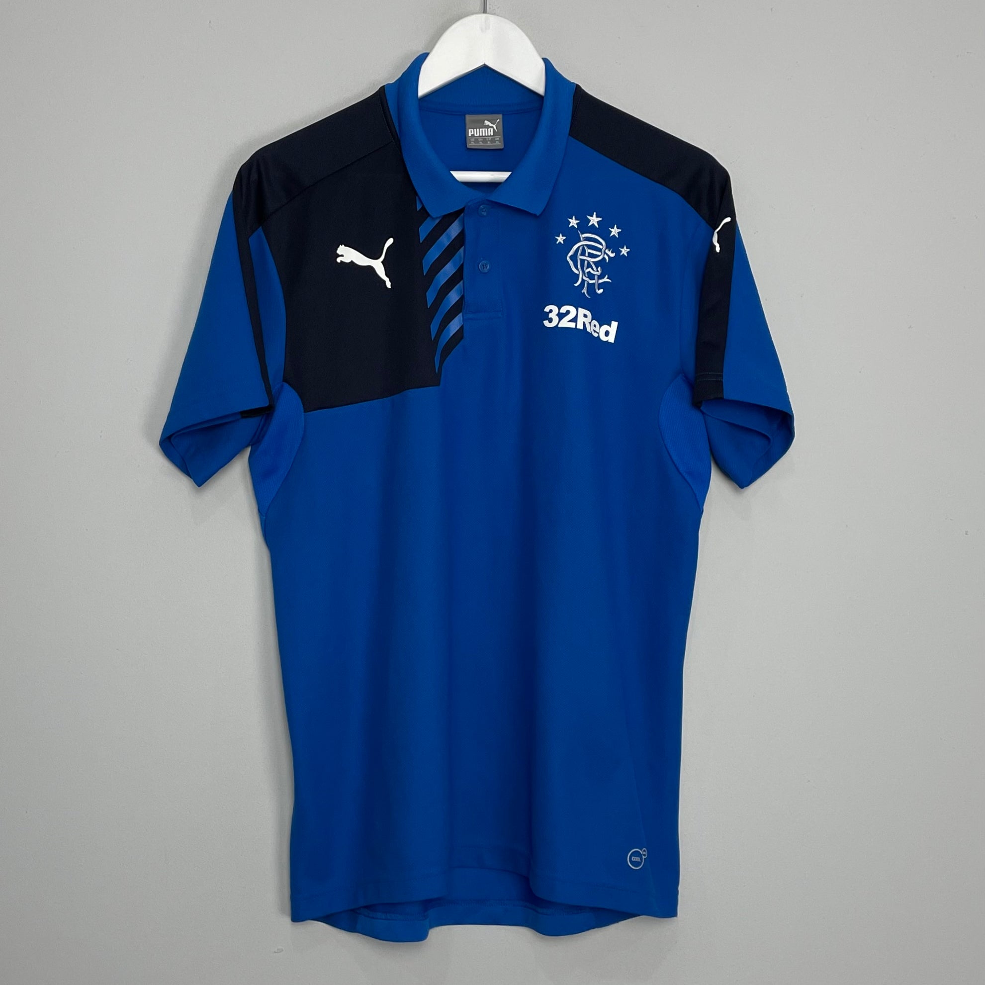 Shop 2014/15 RANGERS POLO SHIRT (XL) PUMA, classic football shirts, vintage football shirts & retro soccer jerseys at Cult Kits