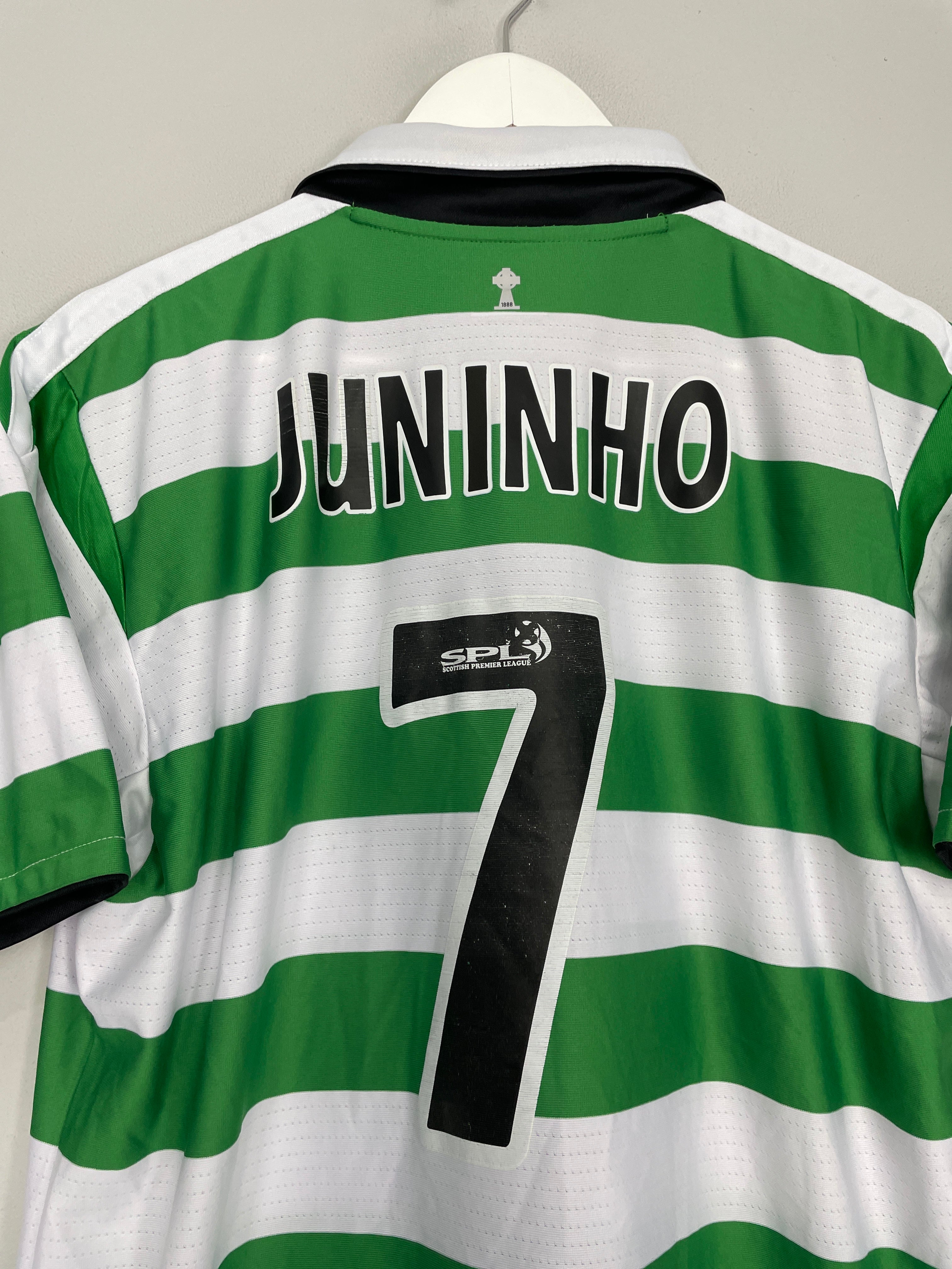 Shop 2004/05 CELTIC JUNINHO #7 *SQUAD SIGNED* HOME SHIRT (L) UMBRO, classic football shirts, vintage football shirts & retro soccer jerseys at Cult Kits