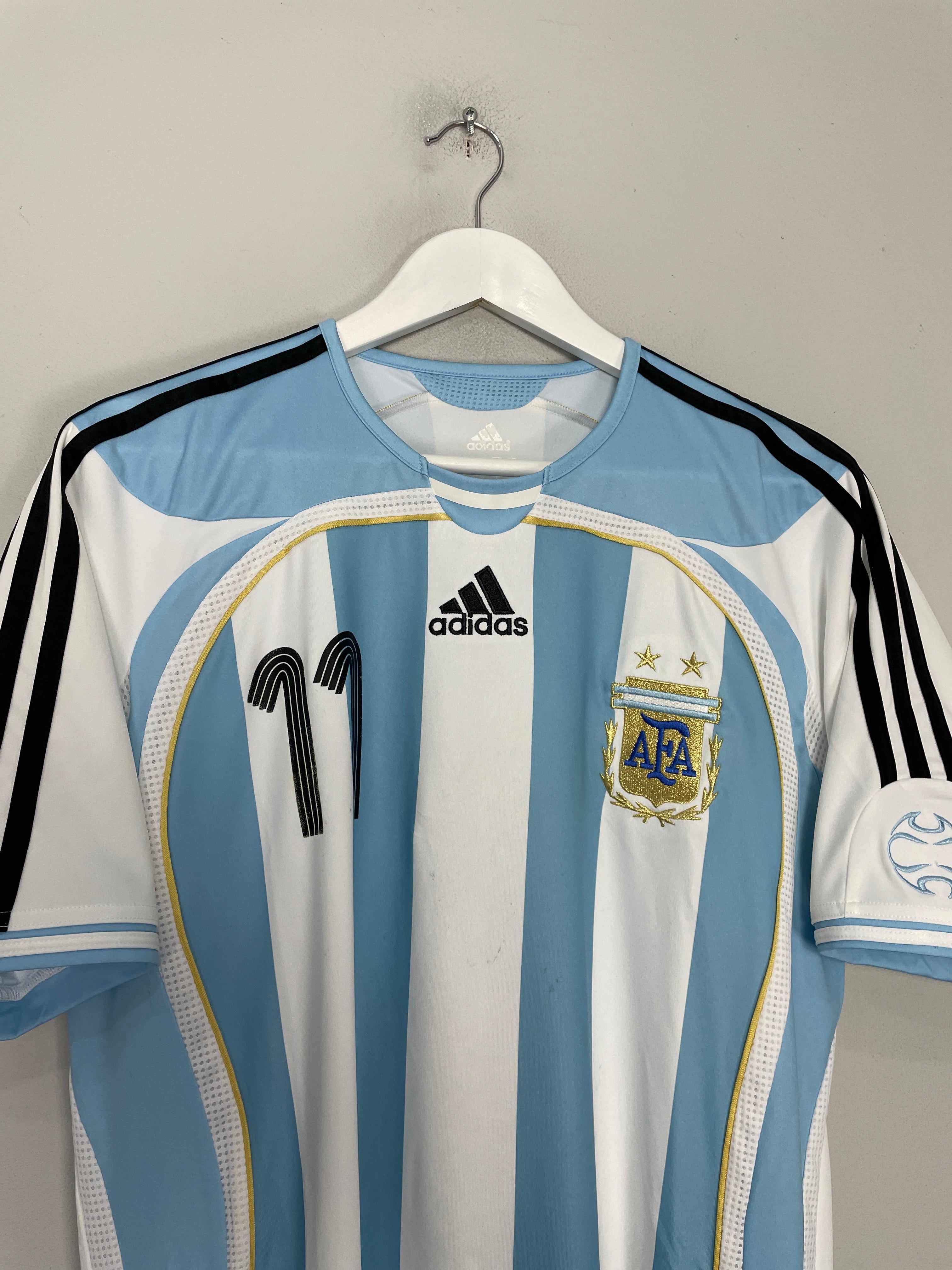 Shop 2006/07 ARGENTINA TEVEZ #11 HOME SHIRT (M) ADIDAS, classic football shirts, vintage football shirts & retro soccer jerseys at Cult Kits