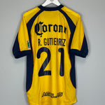 Shop 2001/02 CLUB AMERICA R.GUTIERREZ #21 HOME SHIRT (M) NIKE, classic football shirts, vintage football shirts & retro soccer jerseys at Cult Kits
