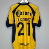 Shop 2001/02 CLUB AMERICA R.GUTIERREZ #21 HOME SHIRT (M) NIKE, classic football shirts, vintage football shirts & retro soccer jerseys at Cult Kits
