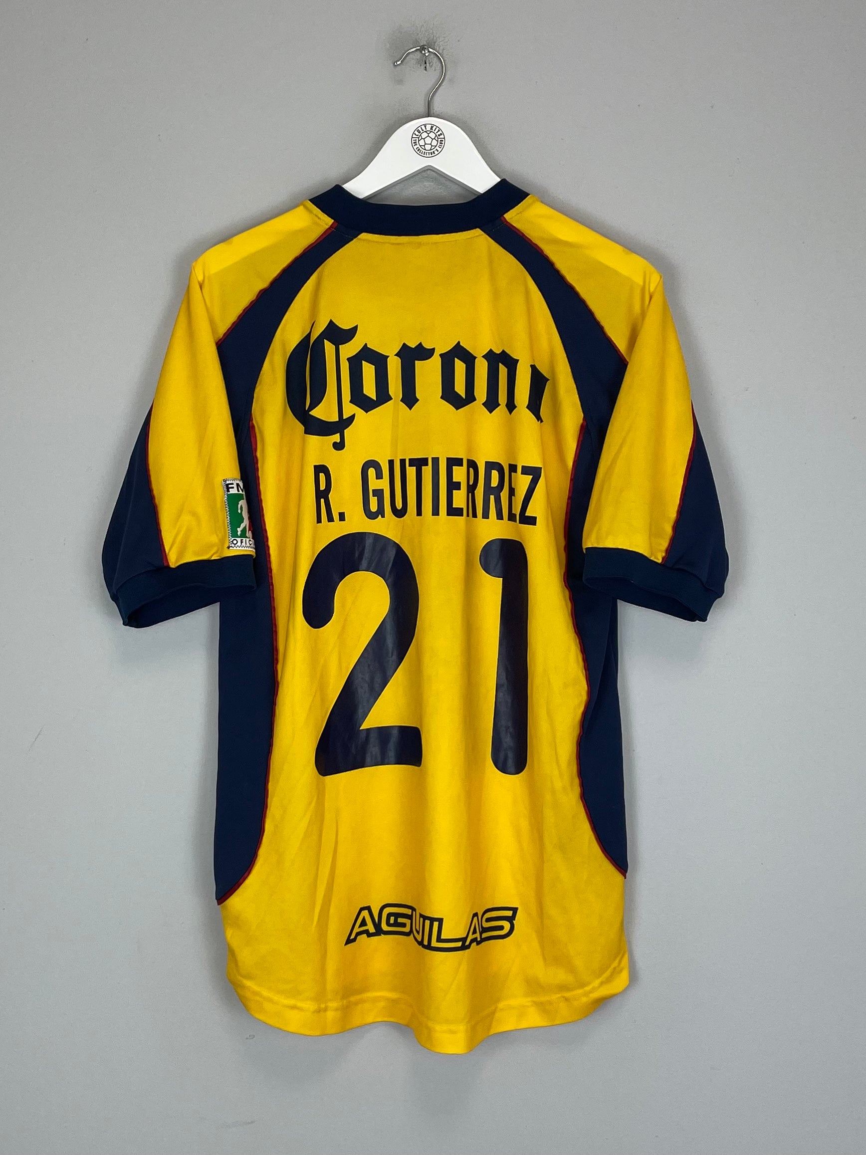 Shop 2001/02 CLUB AMERICA R.GUTIERREZ #21 HOME SHIRT (M) NIKE, classic football shirts, vintage football shirts & retro soccer jerseys at Cult Kits