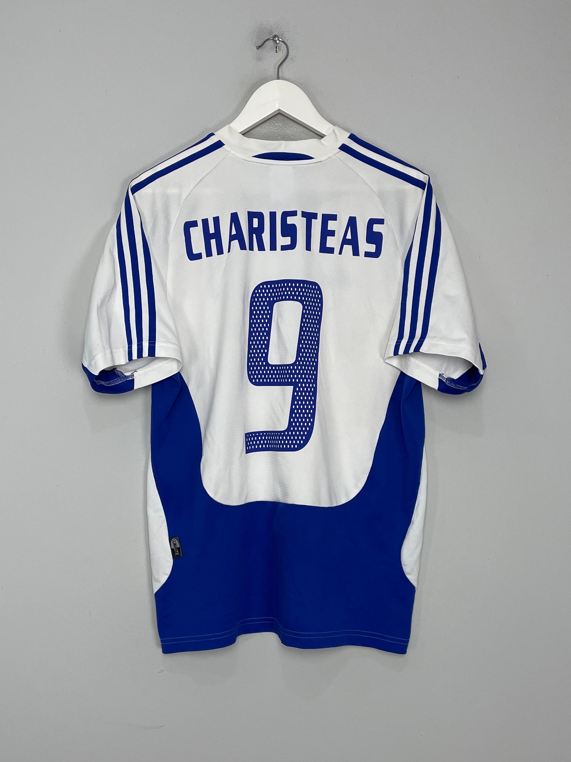 Shop 2004/05 GREECE CHARISTEAS #9 HOME SHIRT (M) ADIDAS, classic football shirts, vintage football shirts & retro soccer jerseys at Cult Kits