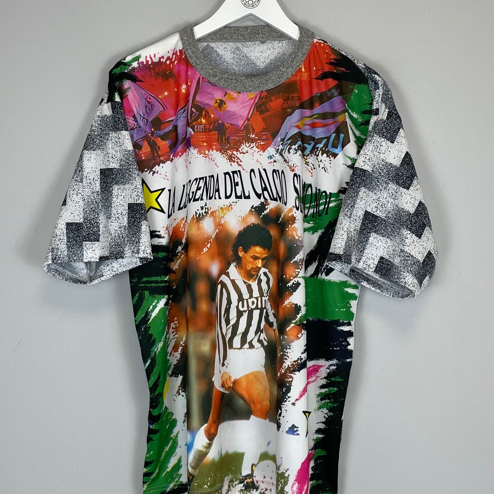 Shop 1990'S JUVENTUS BAGGIO BOOTLEG TEE (M) OM, classic football shirts, vintage football shirts & retro soccer jerseys at Cult Kits