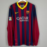 Shop 2013/14 BARCELONA MESSI #10 L/S HOME SHIRT (XL) NIKE, classic football shirts, vintage football shirts & retro soccer jerseys at Cult Kits