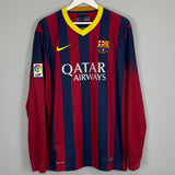 Shop 2013/14 BARCELONA MESSI #10 L/S HOME SHIRT (XL) NIKE, classic football shirts, vintage football shirts & retro soccer jerseys at Cult Kits