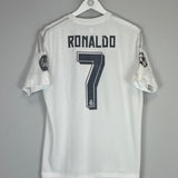 Shop 2015/16 REAL MADRID RONALDO #7 C/L HOME SHIRT (L) ADIDAS, classic football shirts, vintage football shirts & retro soccer jerseys at Cult Kits