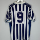 Shop 1998/00 REAL SOCIEDAD #9 HOME SHIRT (XL) ASTORE, classic football shirts, vintage football shirts & retro soccer jerseys at Cult Kits