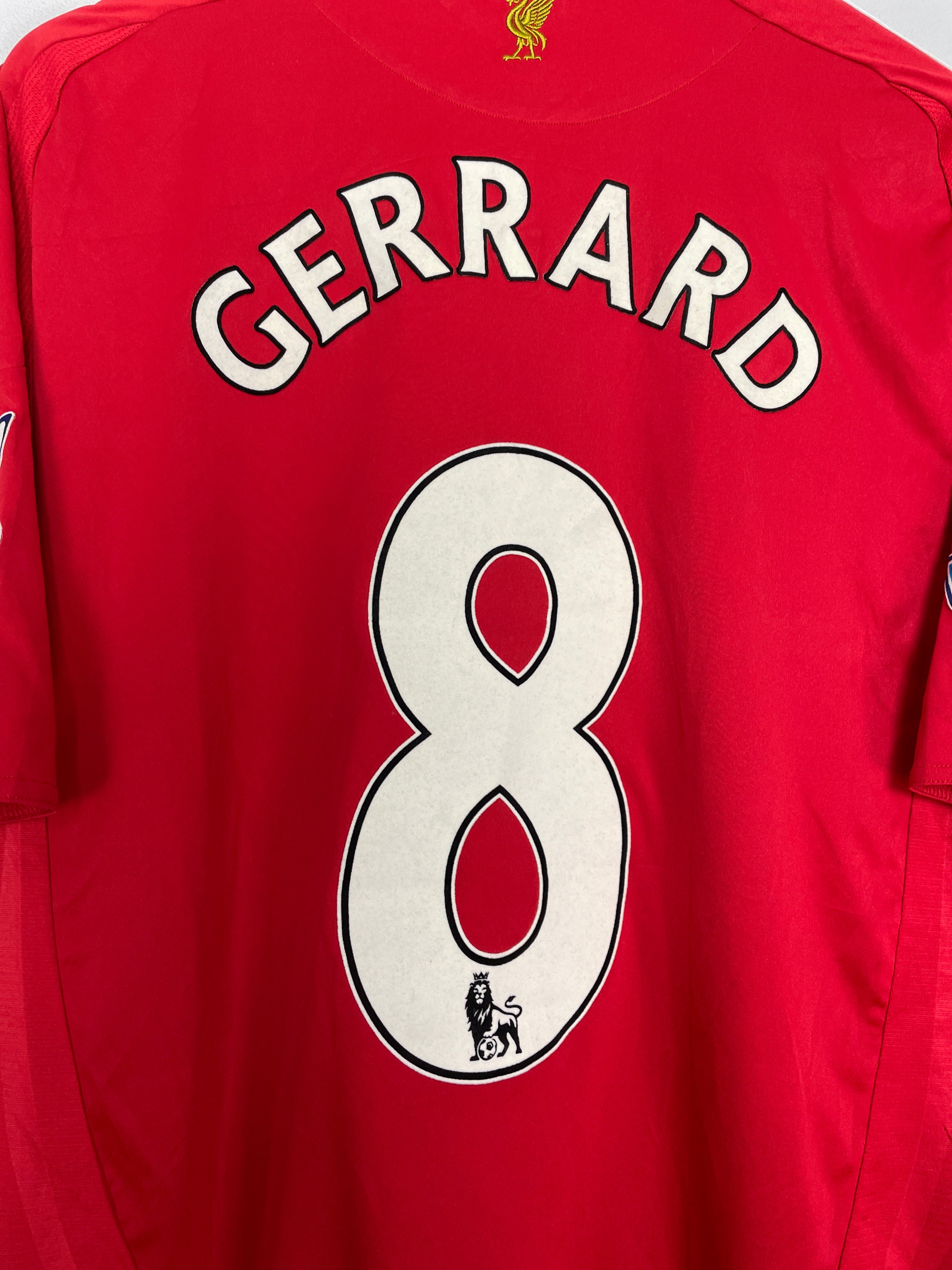 Shop 2008/10 LIVERPOOL GERRARD #8 HOME SHIRT (L) ADIDAS, classic football shirts, vintage football shirts & retro soccer jerseys at Cult Kits