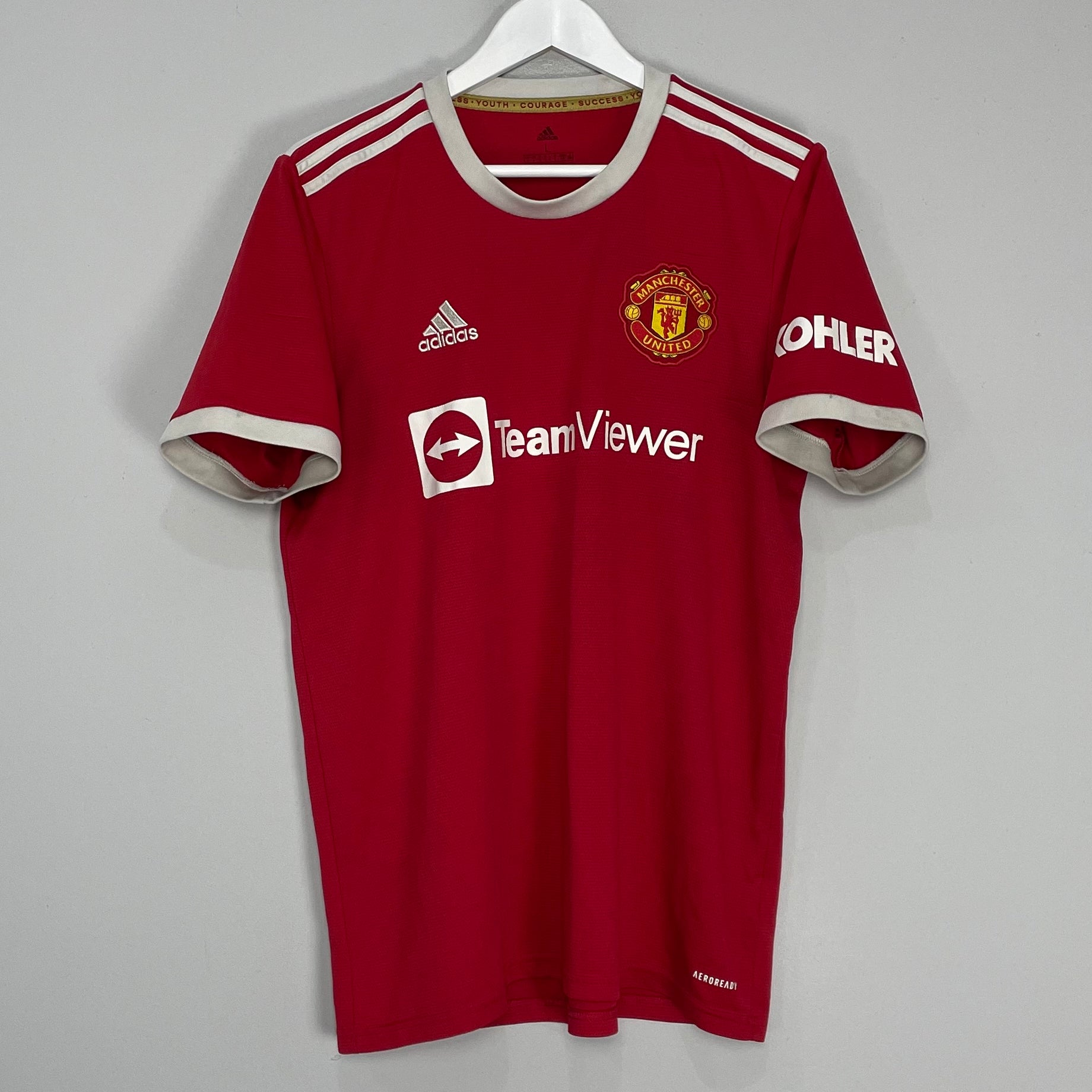 Shop 2021/22 MANCHESTER UNITED HOME SHIRT (L) ADIDAS, classic football shirts, vintage football shirts & retro soccer jerseys at Cult Kits