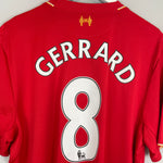 Shop 2015/16 LIVERPOOL GERRARD #8 HOME SHIRT (XL) NEW BALANCE, classic football shirts, vintage football shirts & retro soccer jerseys at Cult Kits