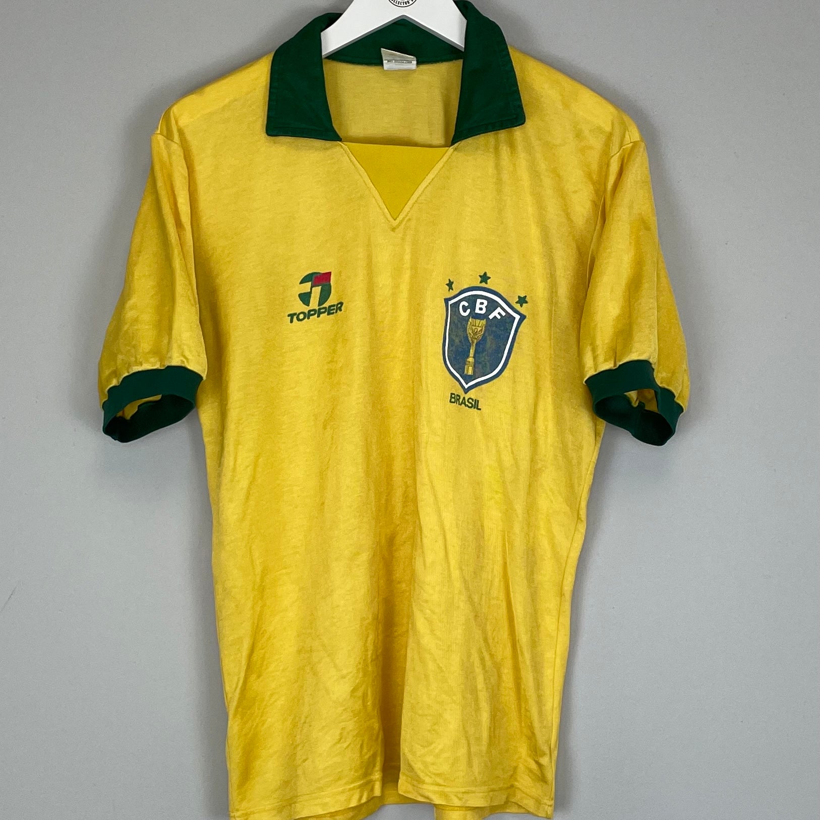 Shop 1985/88 BRAZIL HOME SHIRT (L) TOPPER, classic football shirts, vintage football shirts & retro soccer jerseys at Cult Kits