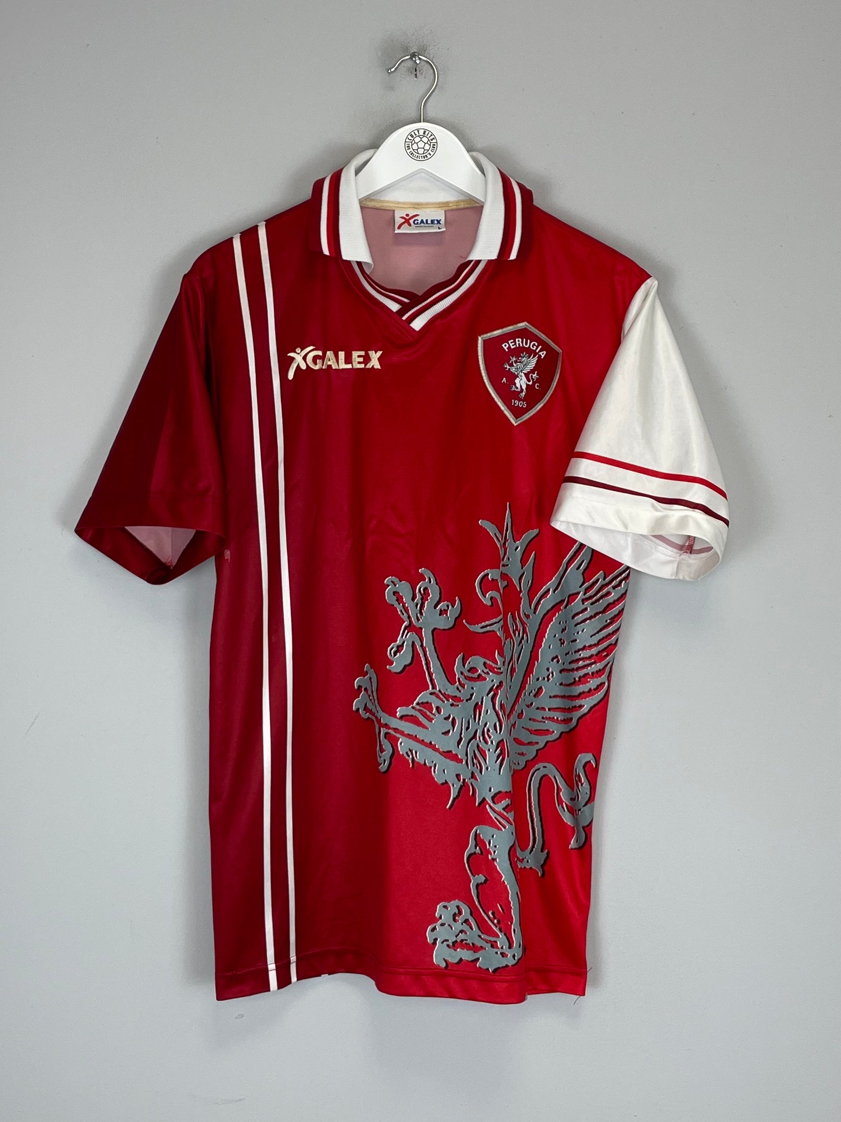 Shop 1998/99 PERUGIA NAKATA #7 HOME SHIRT (L) GALEX, classic football shirts, vintage football shirts & retro soccer jerseys at Cult Kits