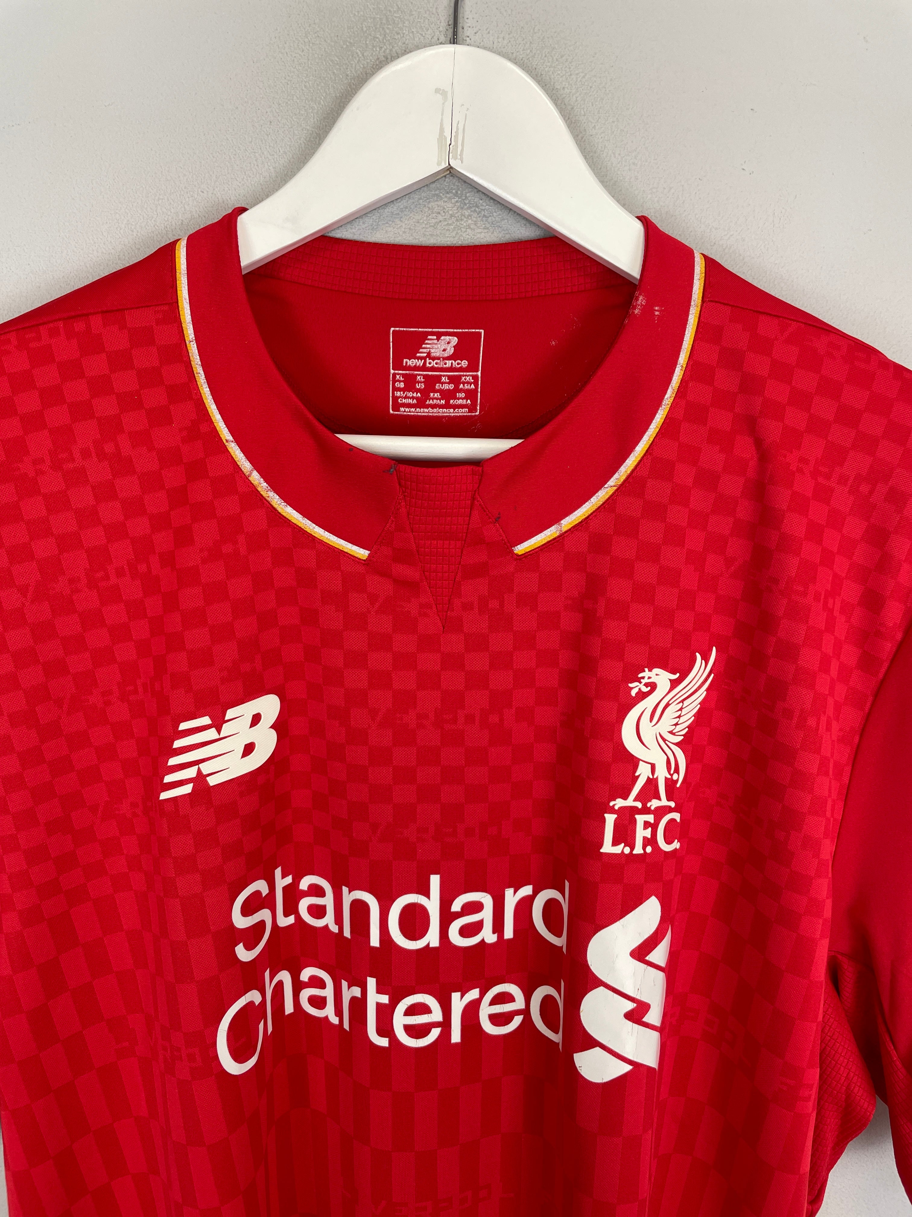 Shop 2015/16 LIVERPOOL GERRARD #8 HOME SHIRT (XL) NEW BALANCE, classic football shirts, vintage football shirts & retro soccer jerseys at Cult Kits
