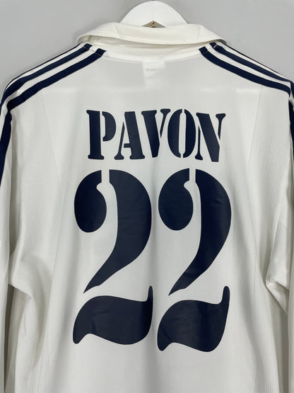 2002/03 REAL MADRID PAVON #22 *PLAYER ISSUE* L/S C/L HOME SHIRT (L) ADIDAS