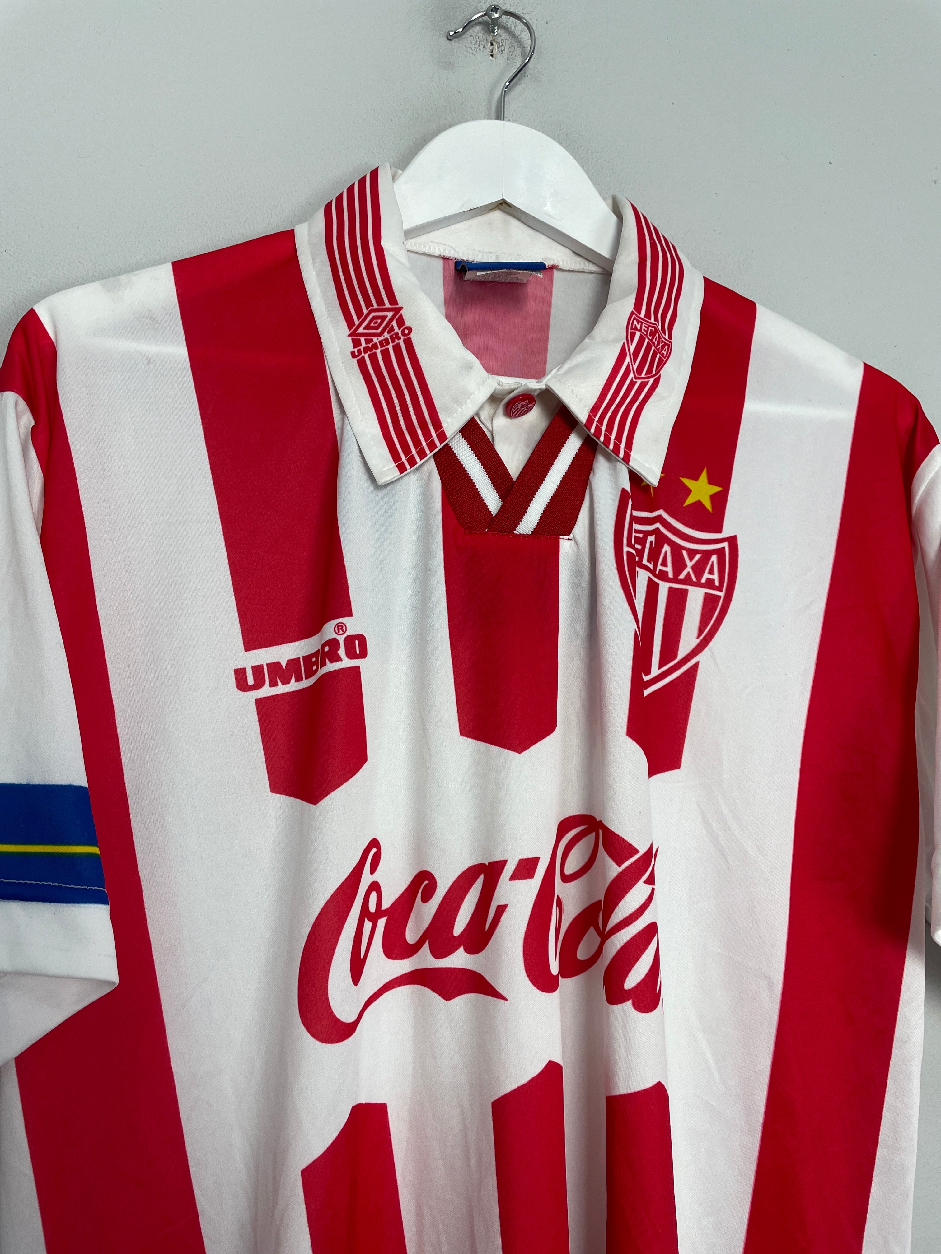 Shop 1997/98 NECAXA HOME SHIRT (L) UMBRO, classic football shirts, vintage football shirts & retro soccer jerseys at Cult Kits